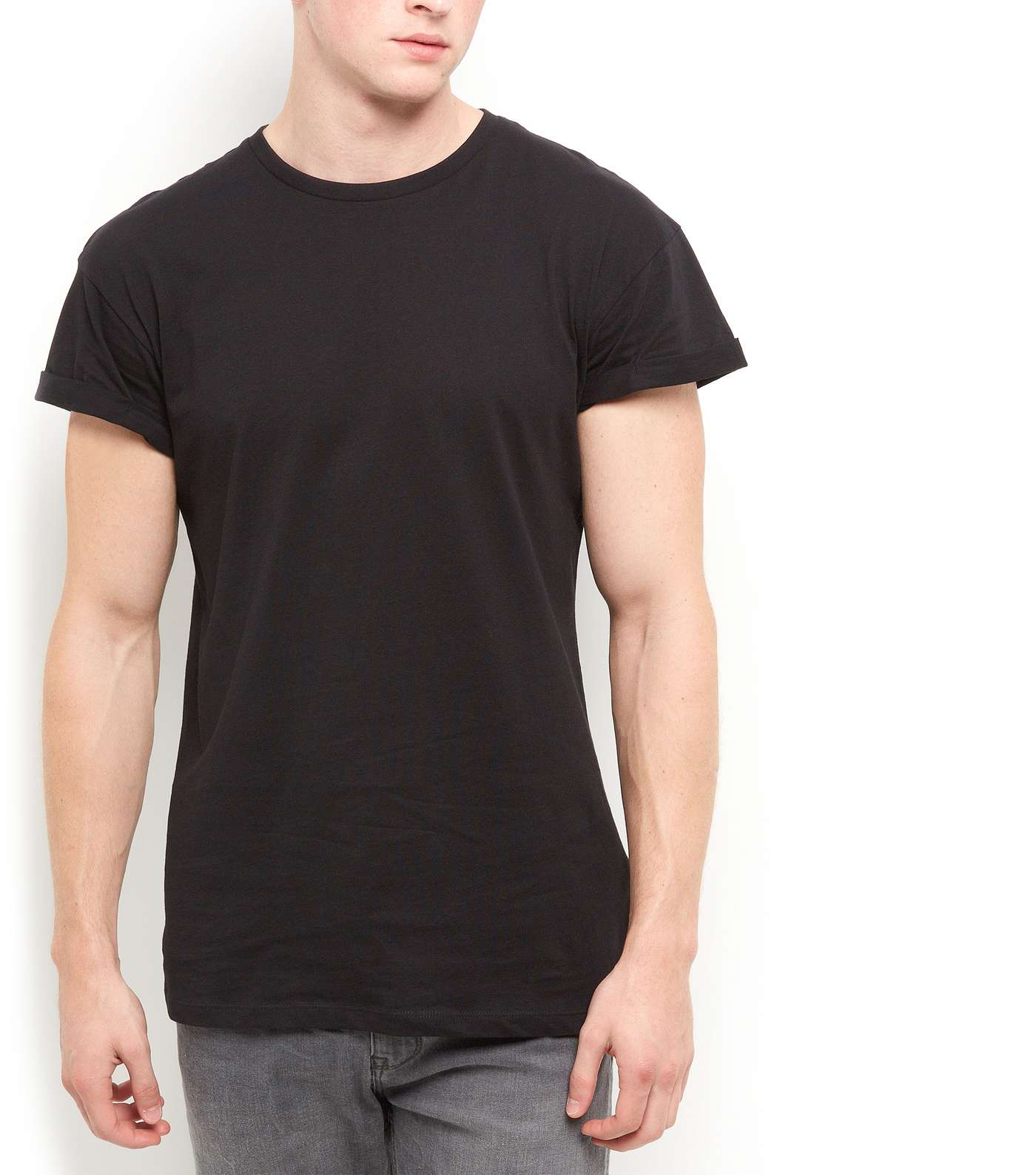 Black Roll Sleeve T-shirt