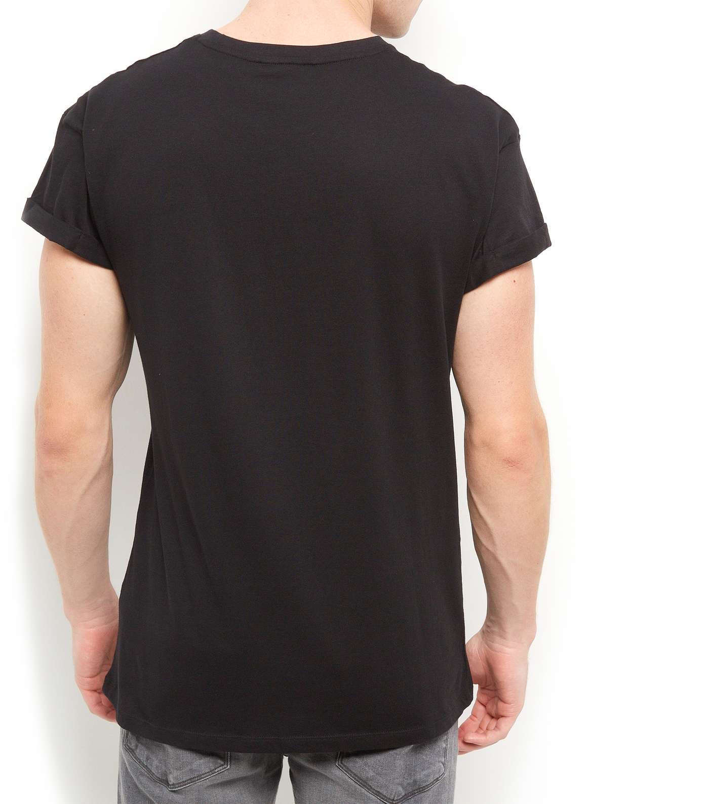 Black Roll Sleeve T-shirt Image 3