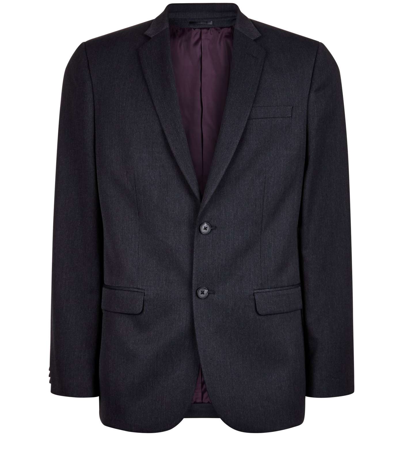 Dark Grey Slim Fit Suit Jacket Image 4
