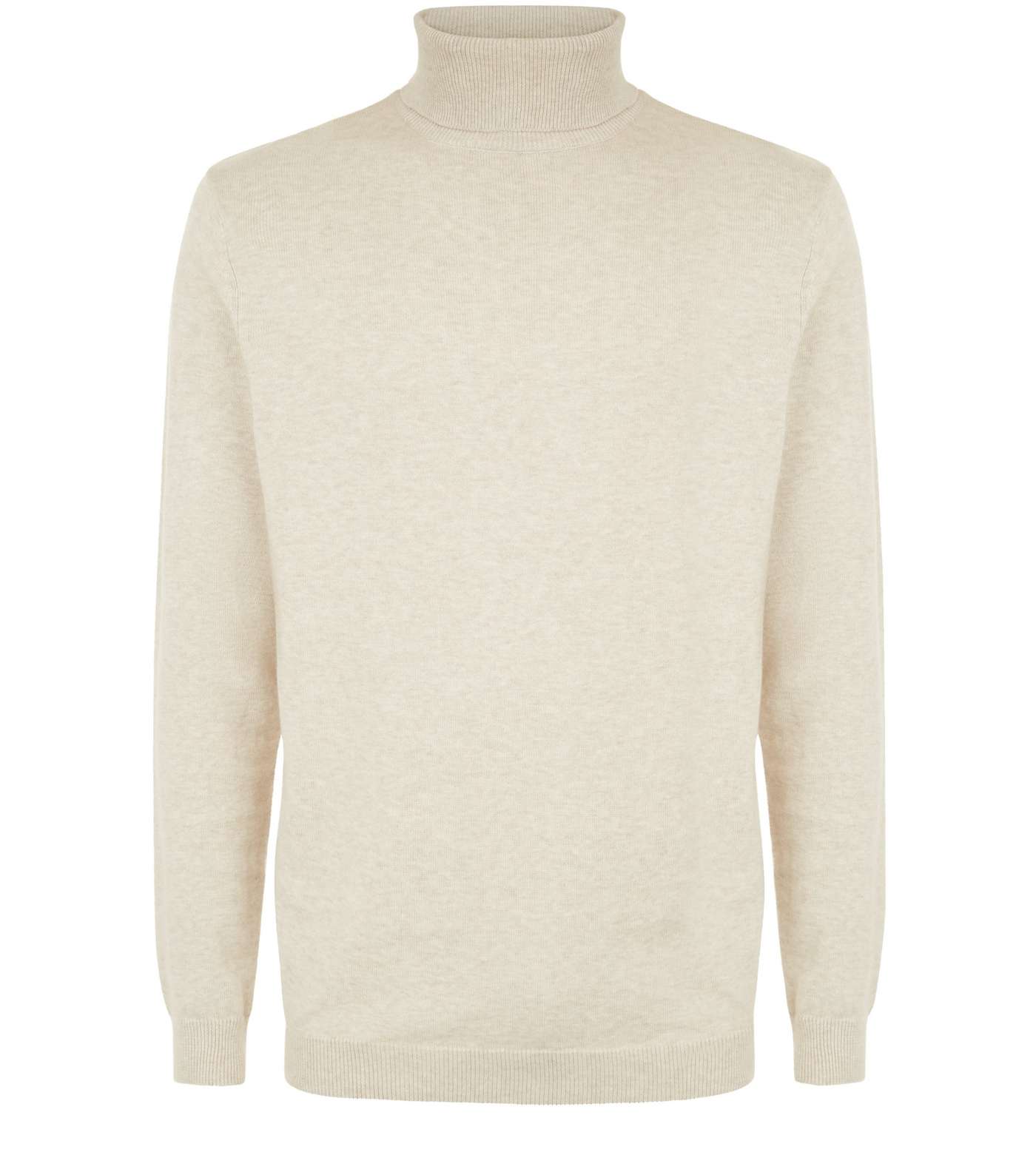 Oatmeal Cotton Roll Neck Jumper Image 4