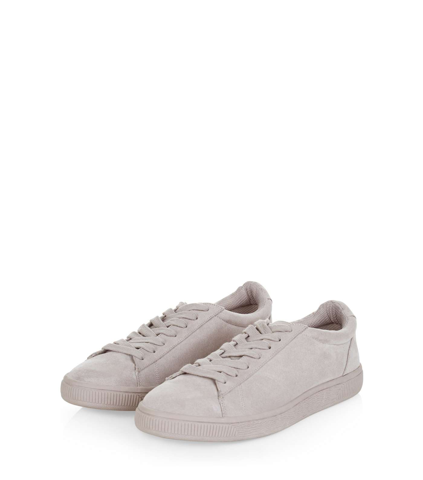 Grey Suedette Lace Up Trainers  Image 3