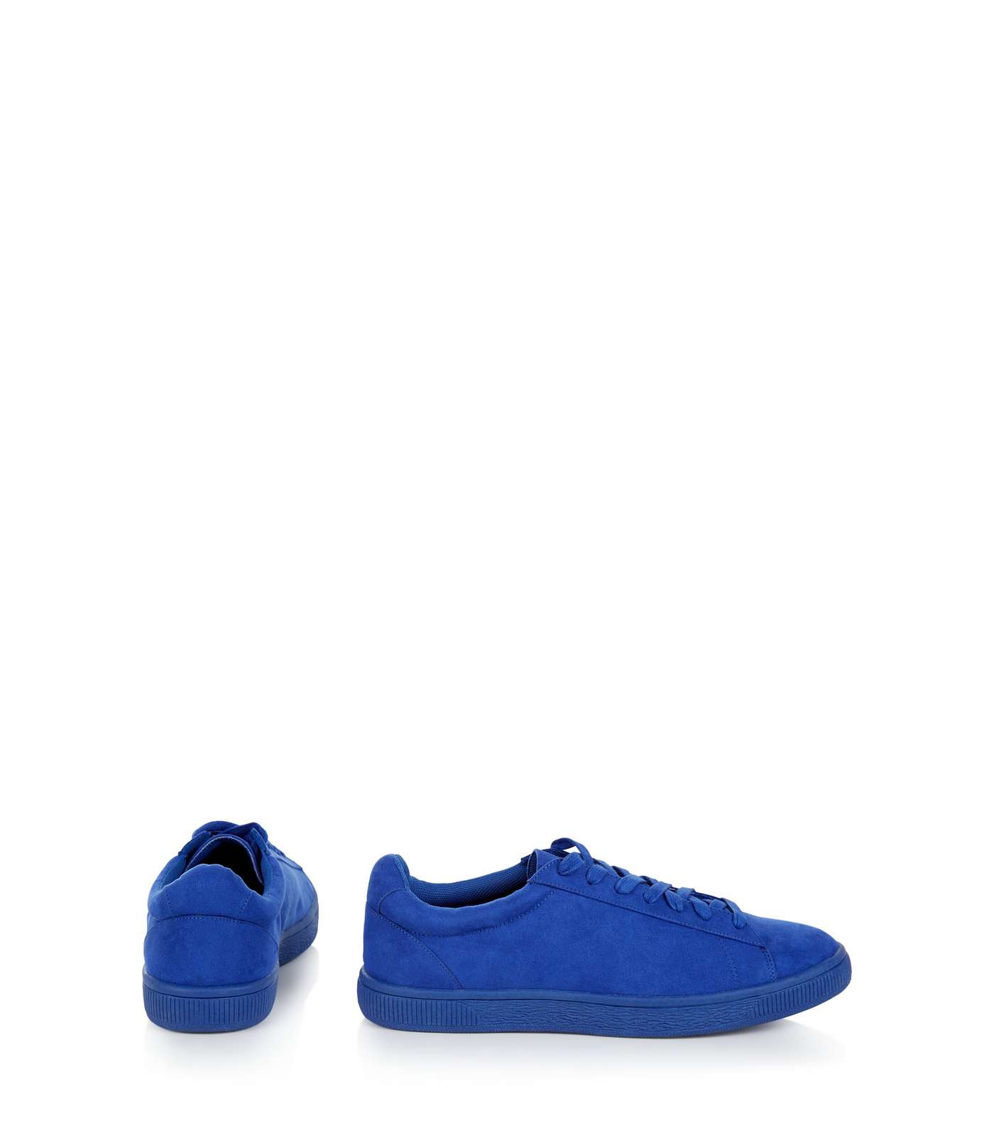 Bright Blue Suedette Trainers Image 4