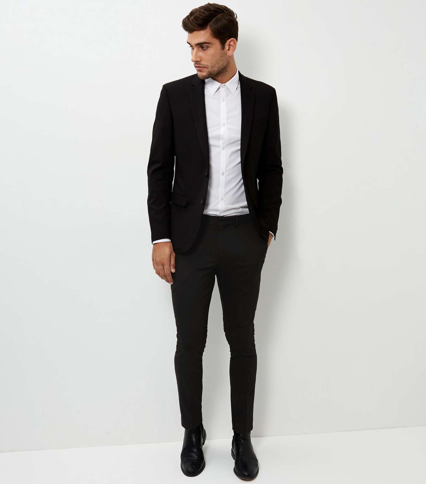 Black Skinny Suit Trousers Image 2