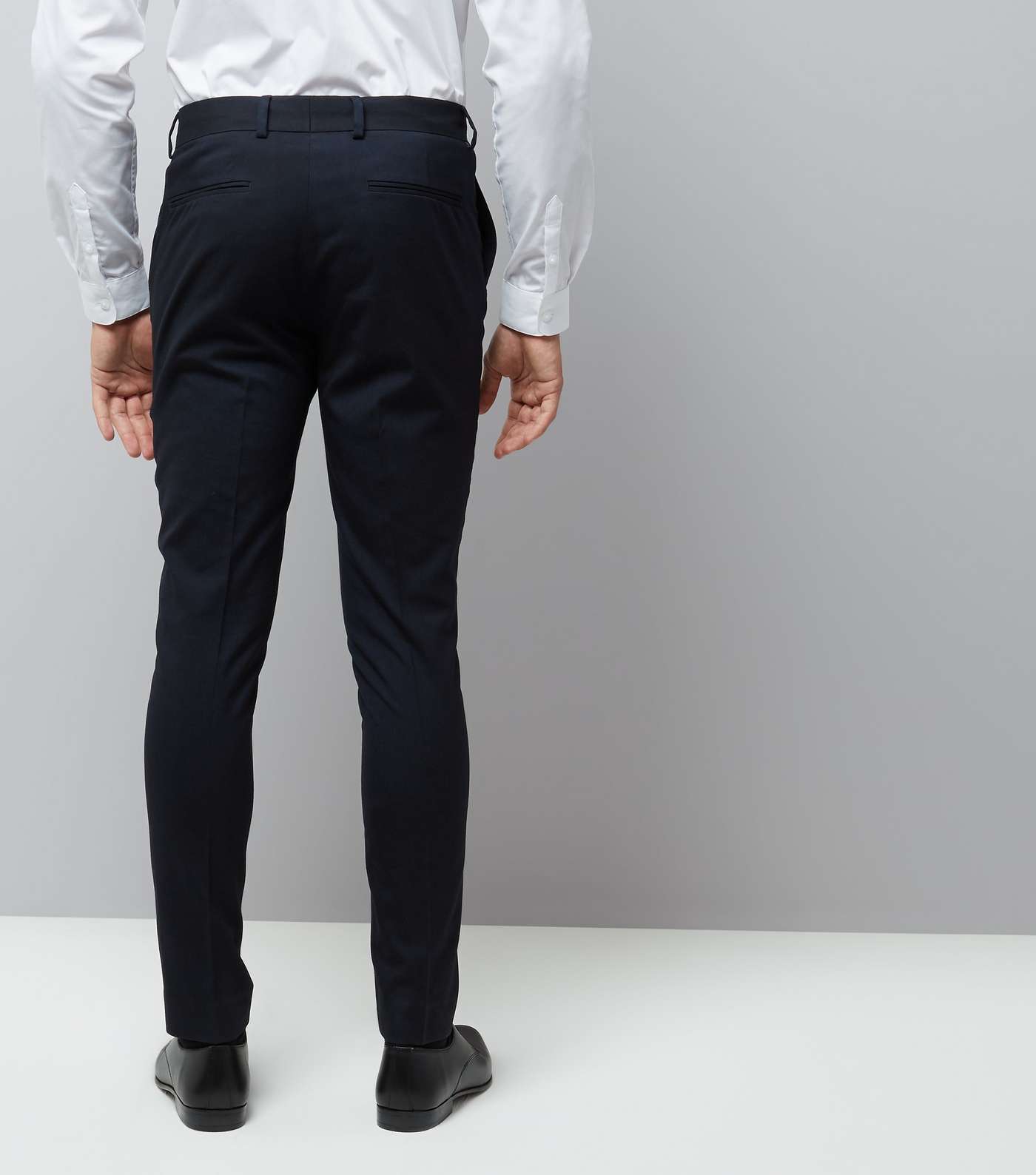Blue Skinny Suit Trousers Image 3