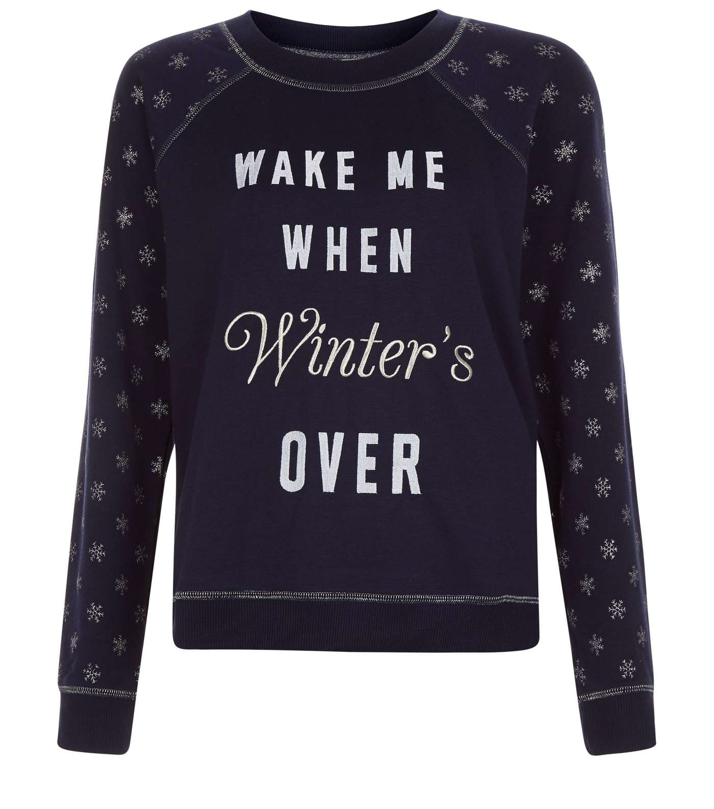 Navy Wake Me When Winter's Over Pyjama Sweater Image 4