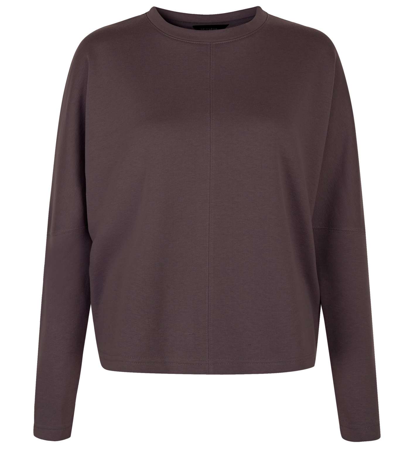 Dark Grey Batwing Sleeve Cropped Sweater Image 4