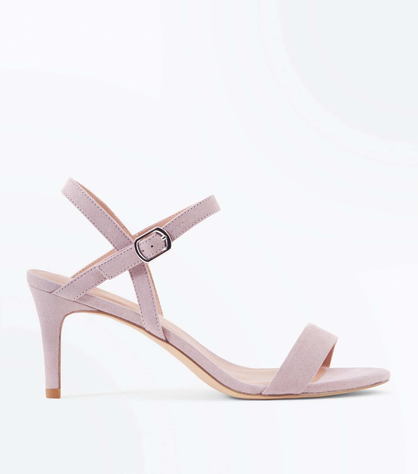 Lilac Suedette Low Heeled Sandals 