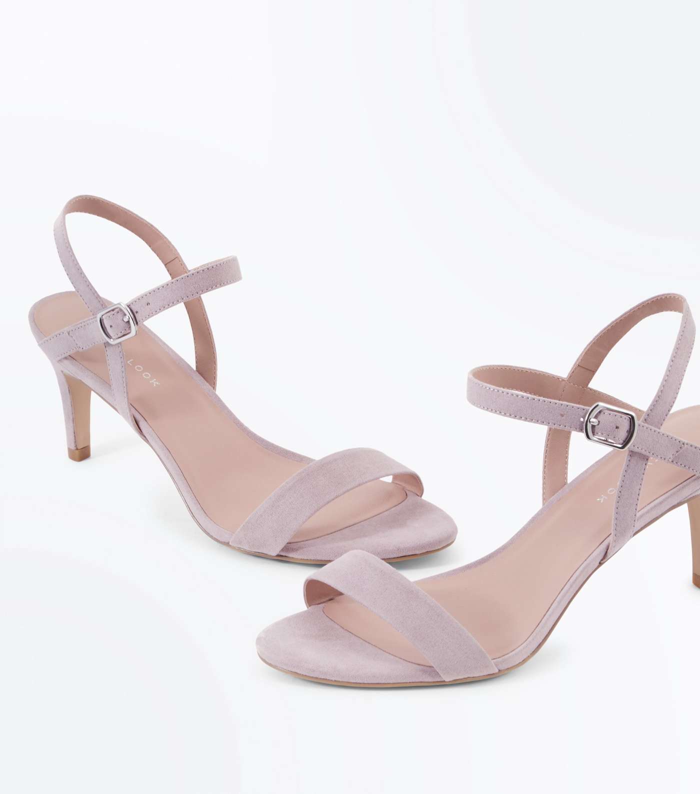 Lilac Suedette Low Heeled Sandals  Image 3
