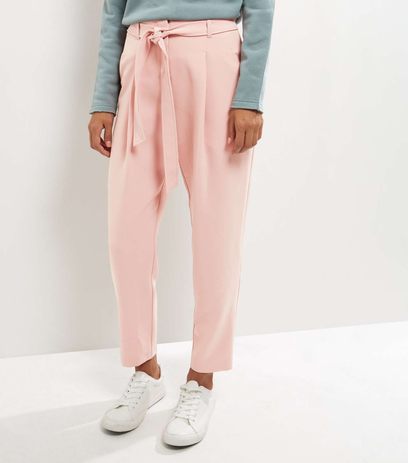 Mid Pink Tie Waist Trousers 