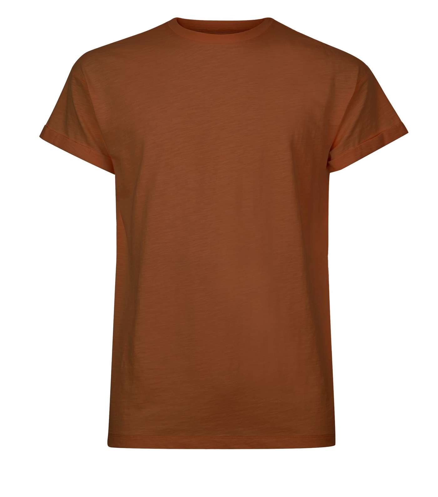 Tan Roll Sleeve T-Shirt Image 4