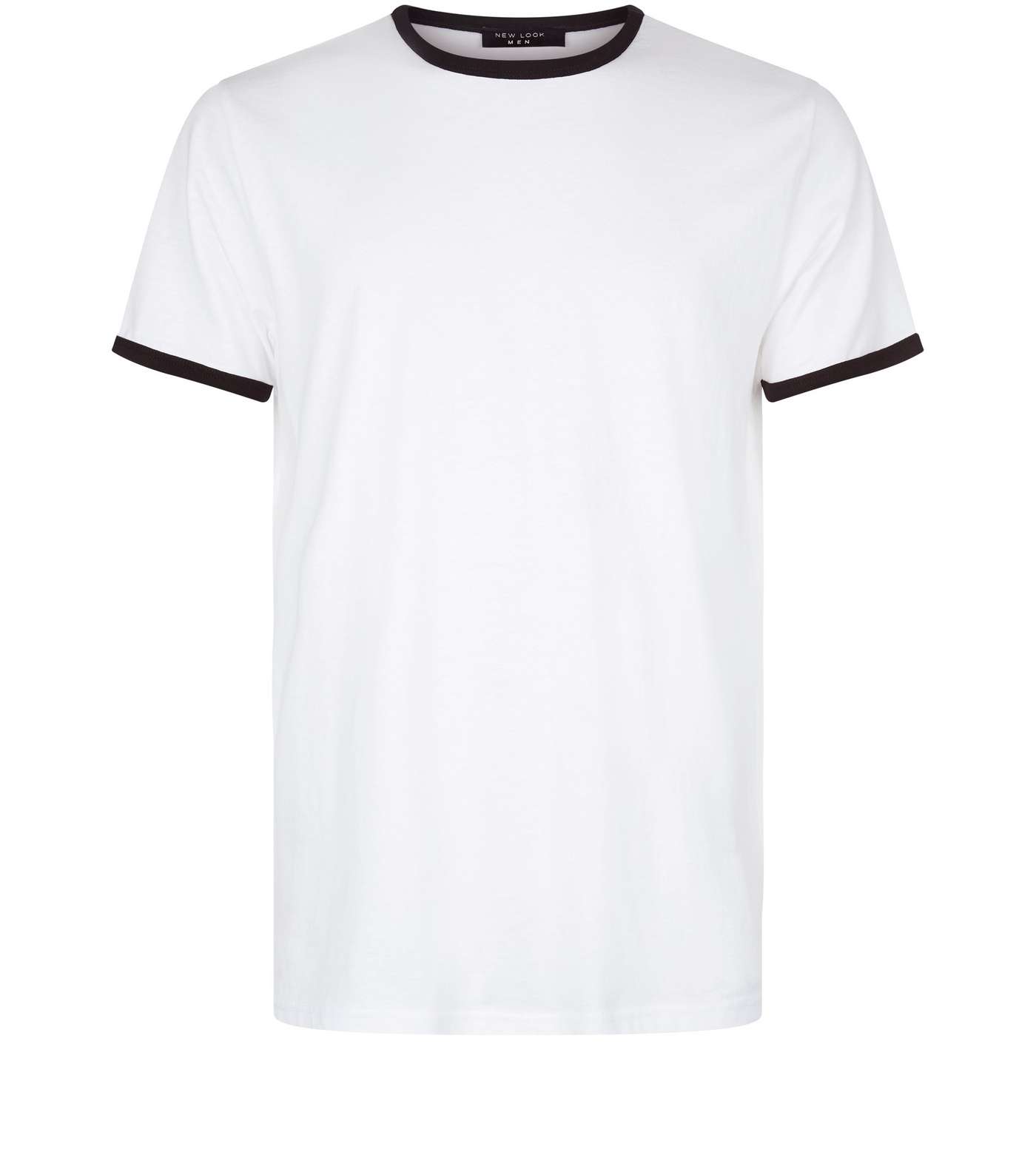 White Contrast Trim T-Shirt Image 4