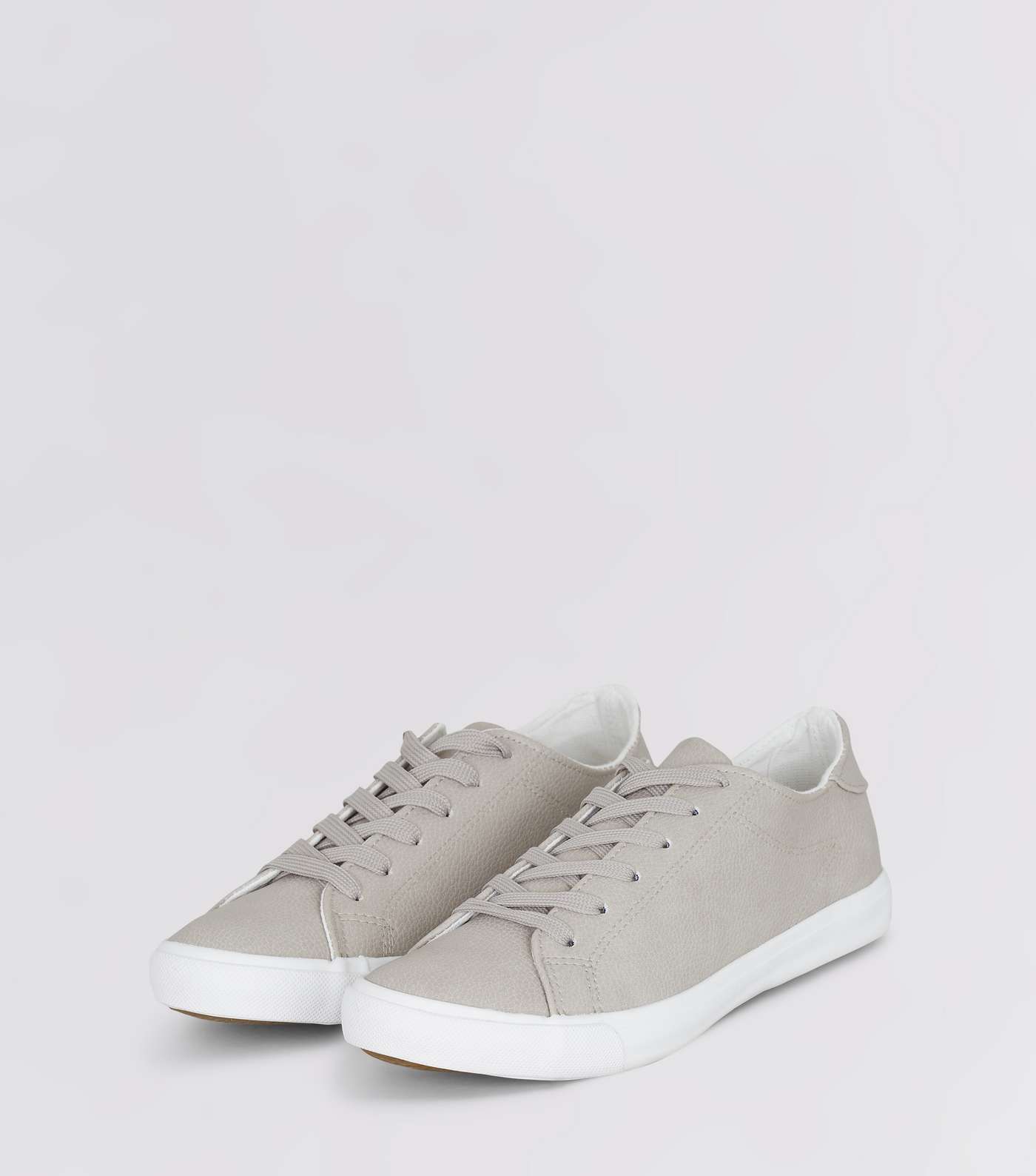 Grey Lace Up Contrast Sole Trainers Image 3