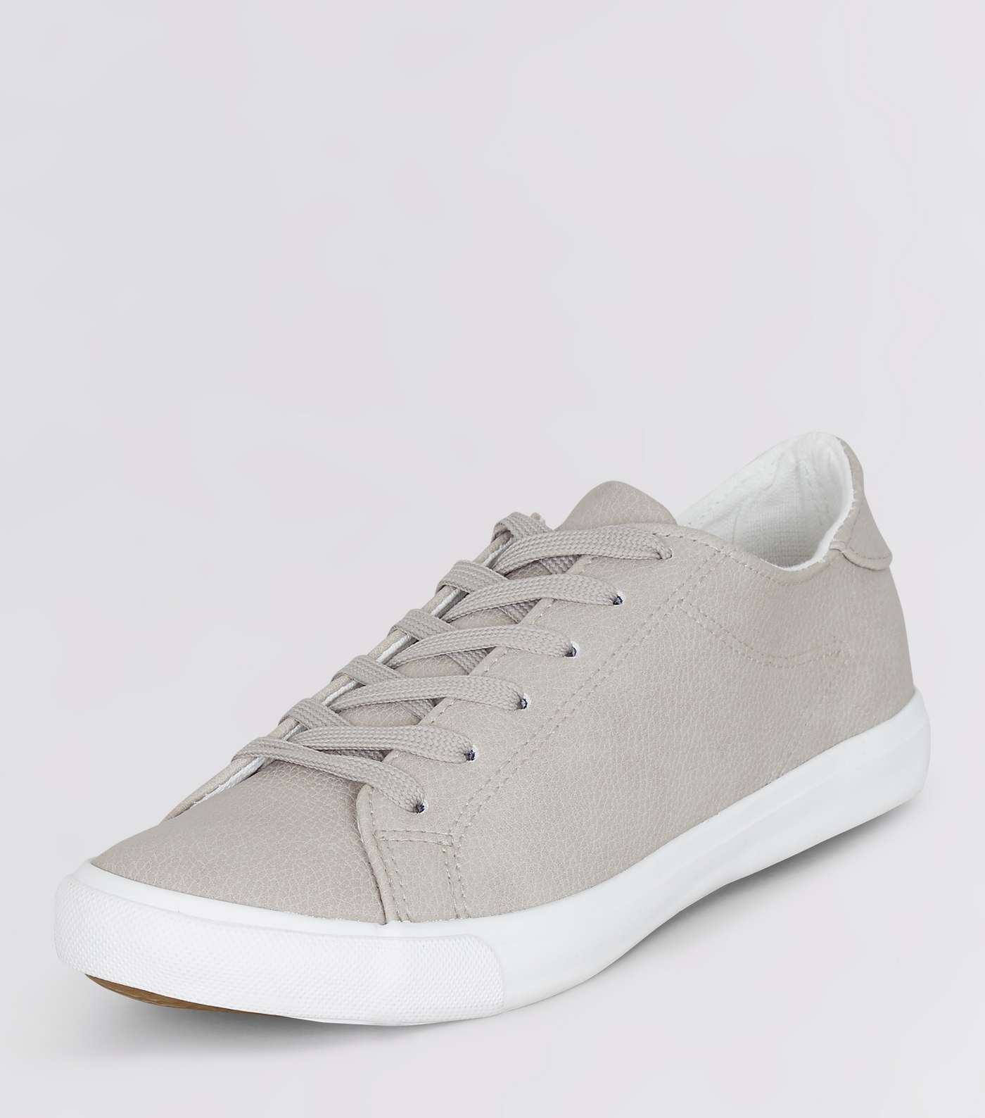Grey Lace Up Contrast Sole Trainers Image 5