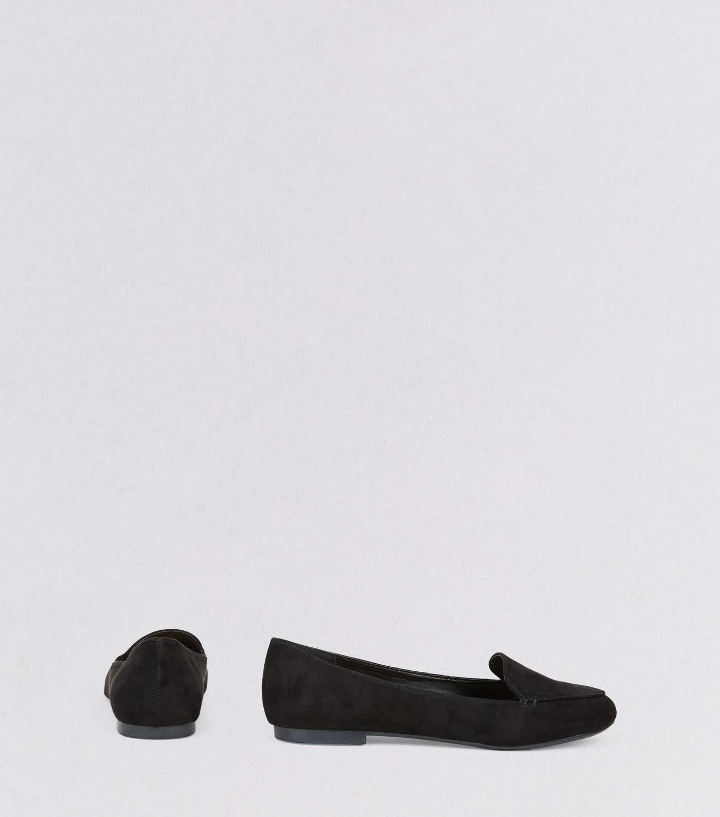 Black Suedette Stitch Detail Loafers Image 4