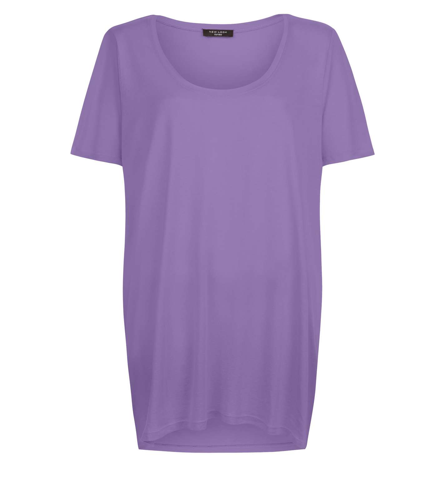 Curves Purple Scoop Neck T-Shirt Image 4
