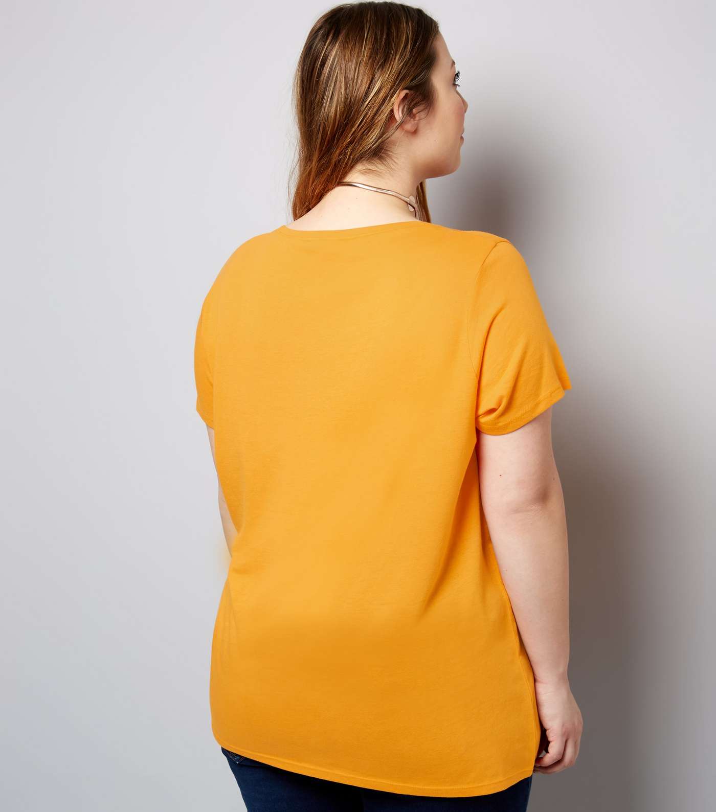 Curves Orange Scoop Neck T-Shirt Image 3