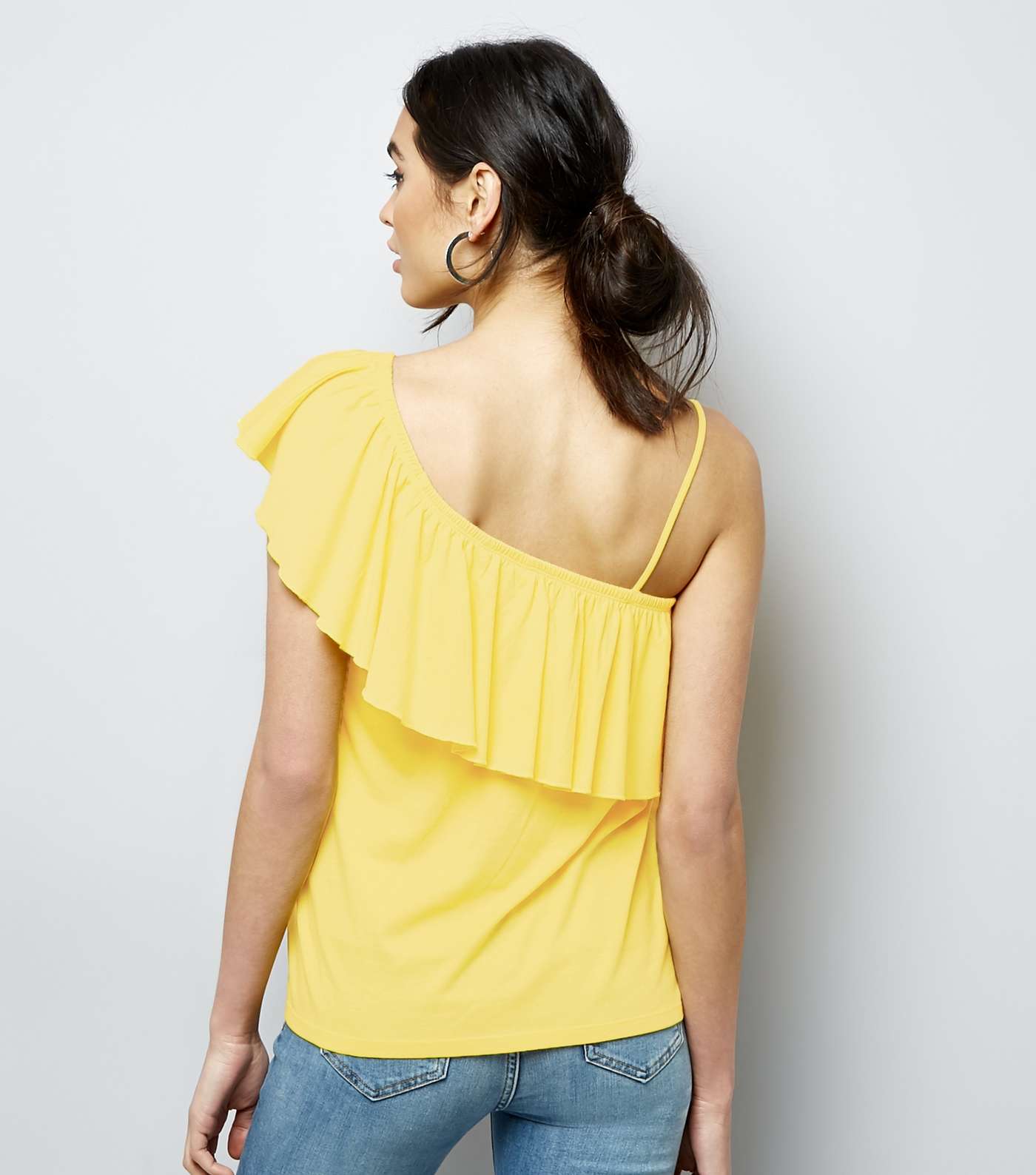 Yellow Frill Trim Off the Shoulder Top  Image 3
