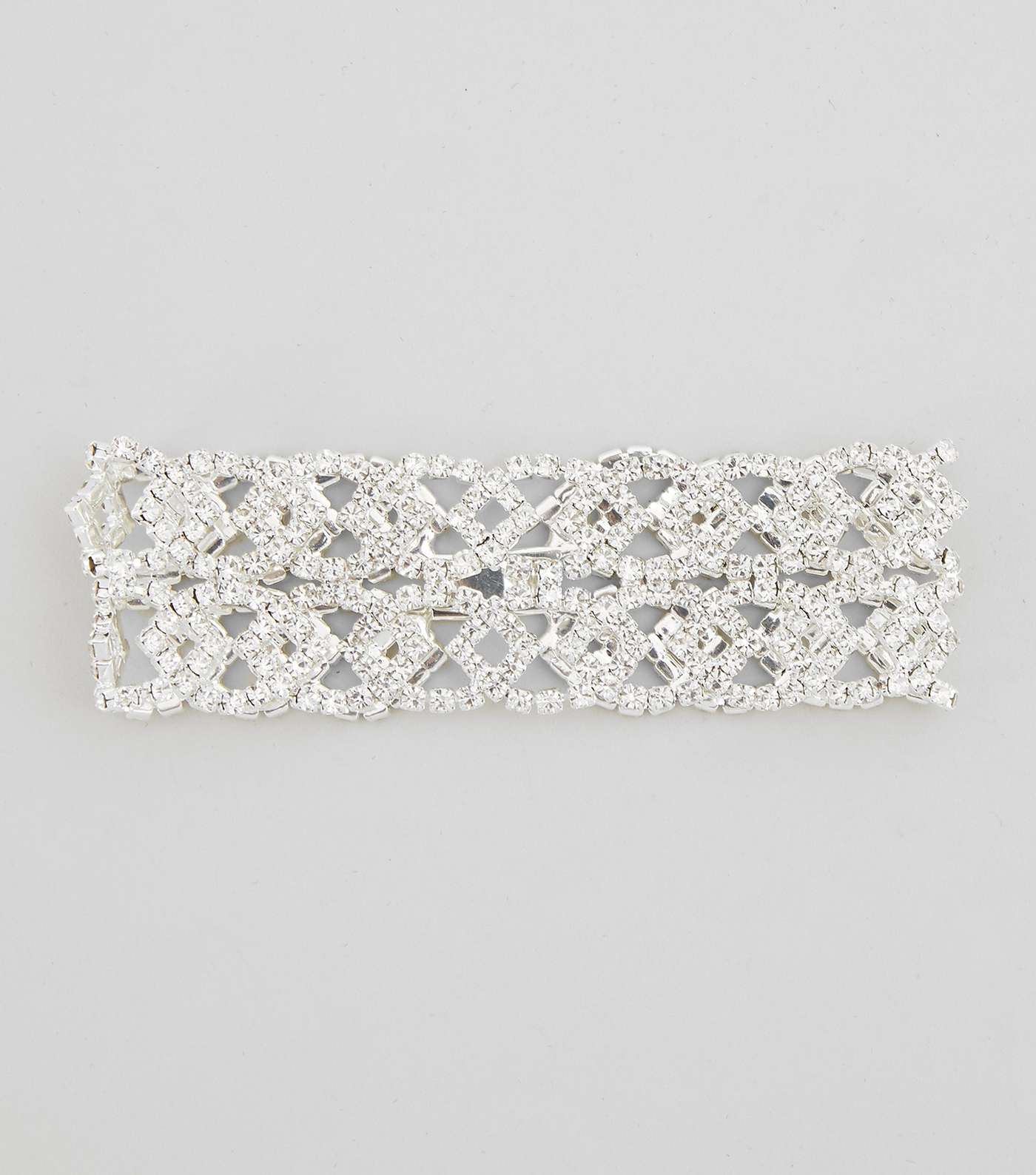 Silver Wide Diamante Bracelet Image 2