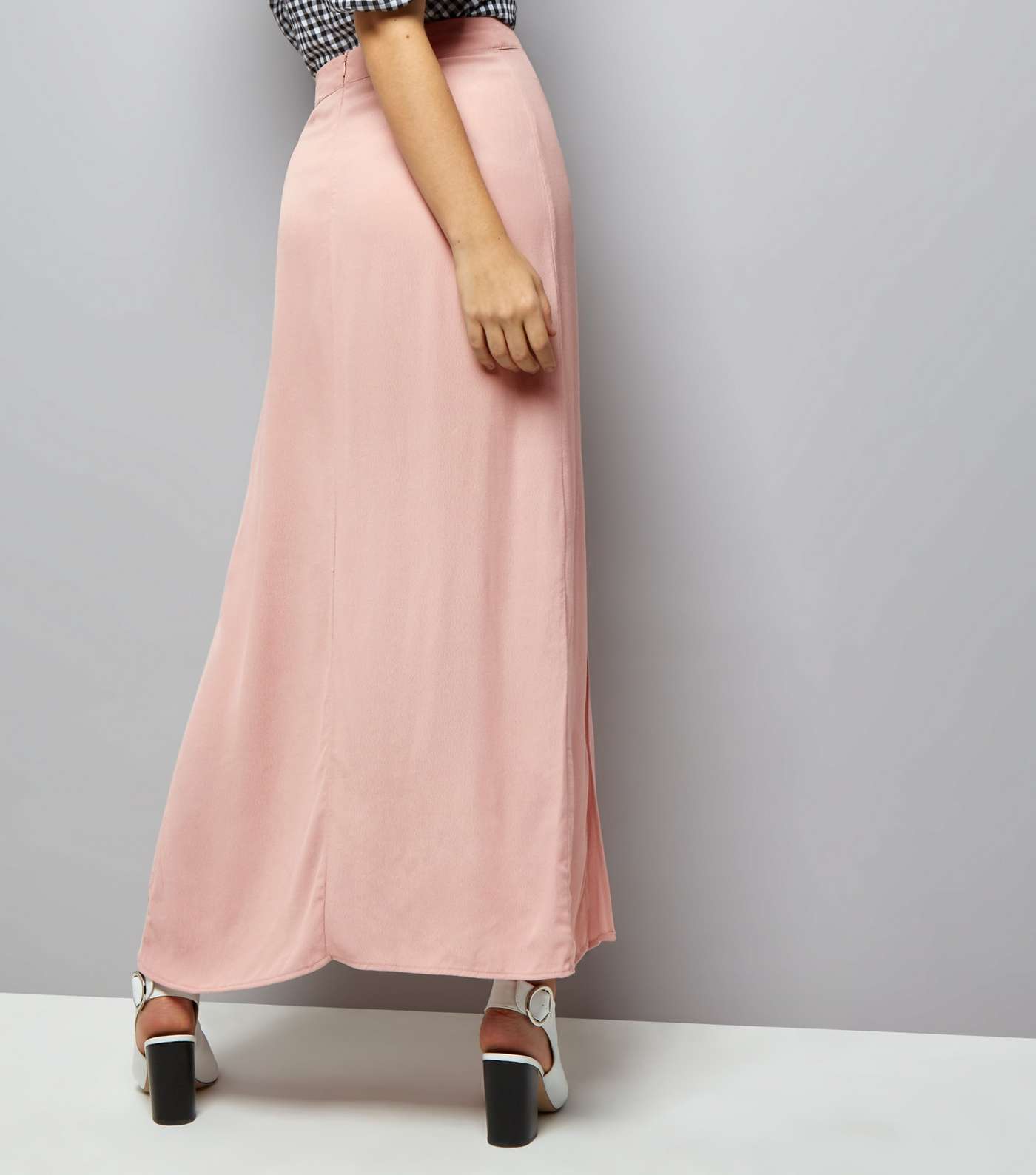 Pink Split Side Maxi Skirt Image 3