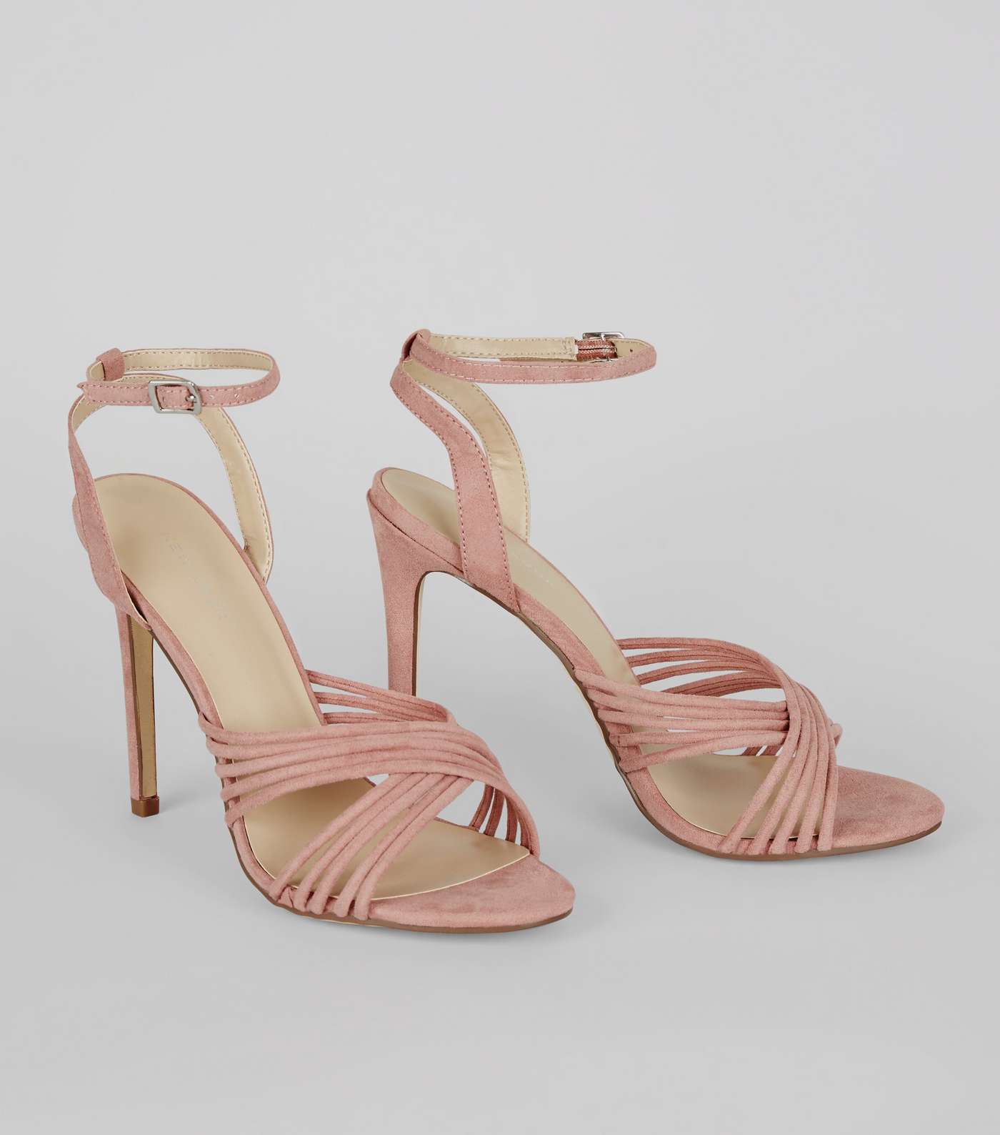 Pink Suedette Strappy Heeled Sandals Image 5