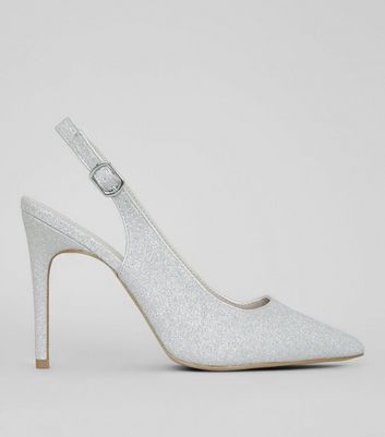 new look silver heels wide fit