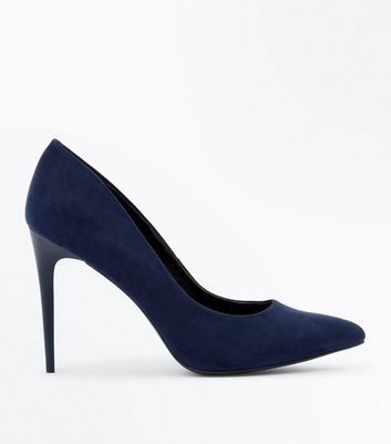 blue pointed court shoes