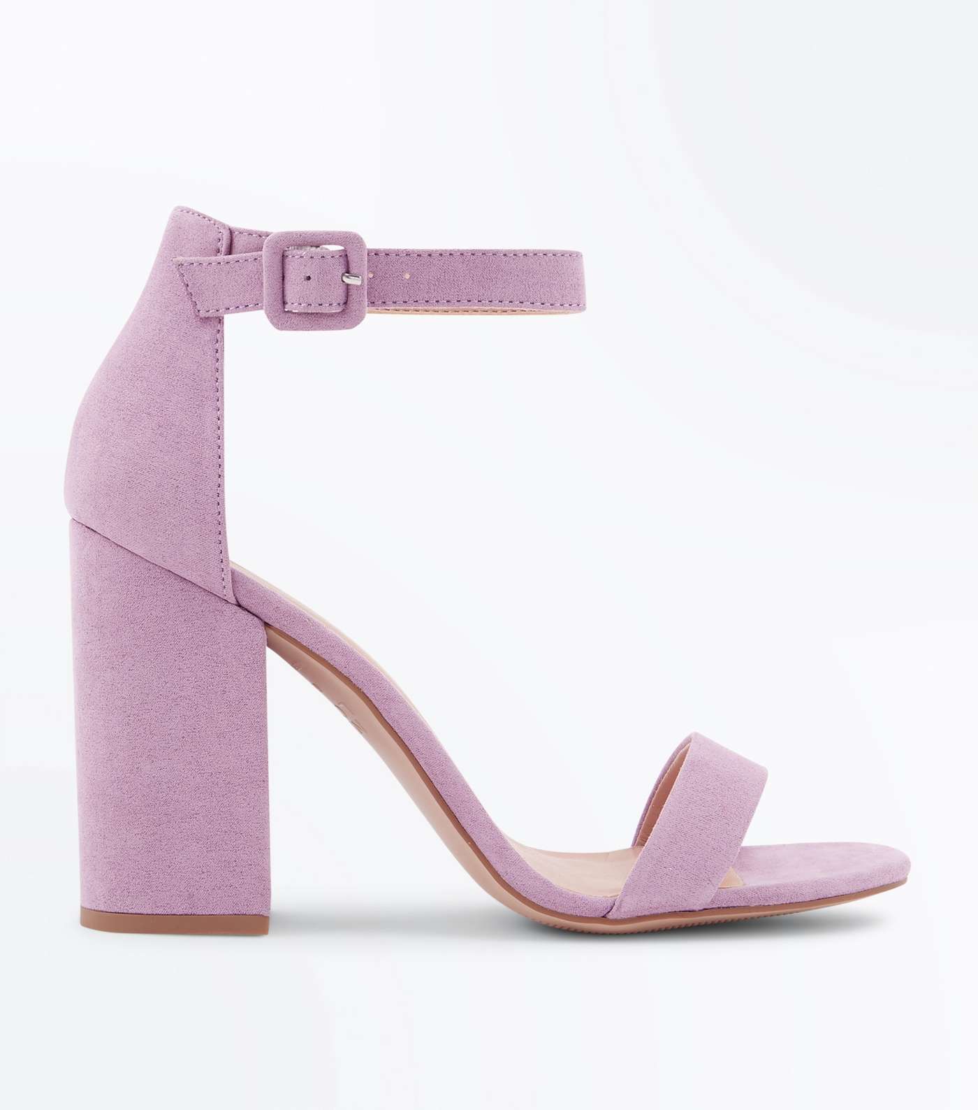 Lilac Suedette Barely There Block Heels