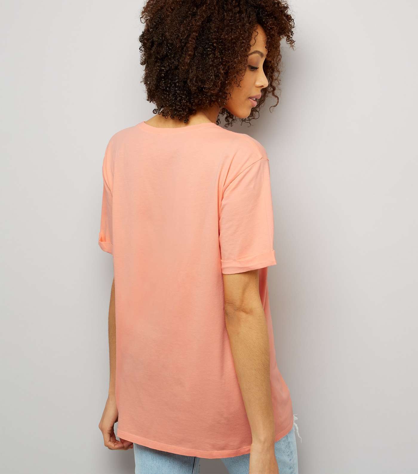 Tall Coral Oversized T-Shirt Image 3