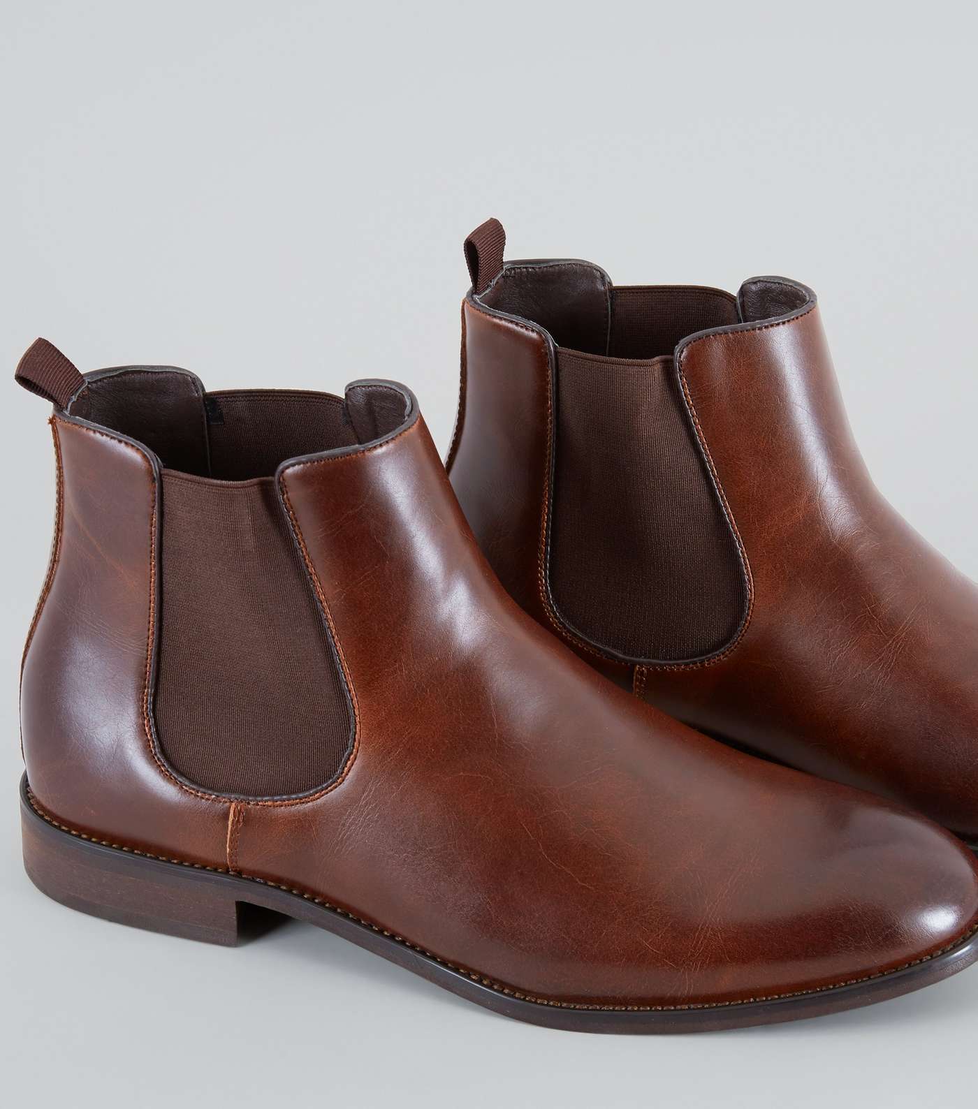 Brown Elasticated Side Chelsea Boots Image 3