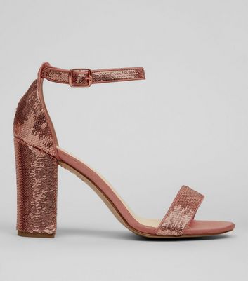 rose gold sequin sandals