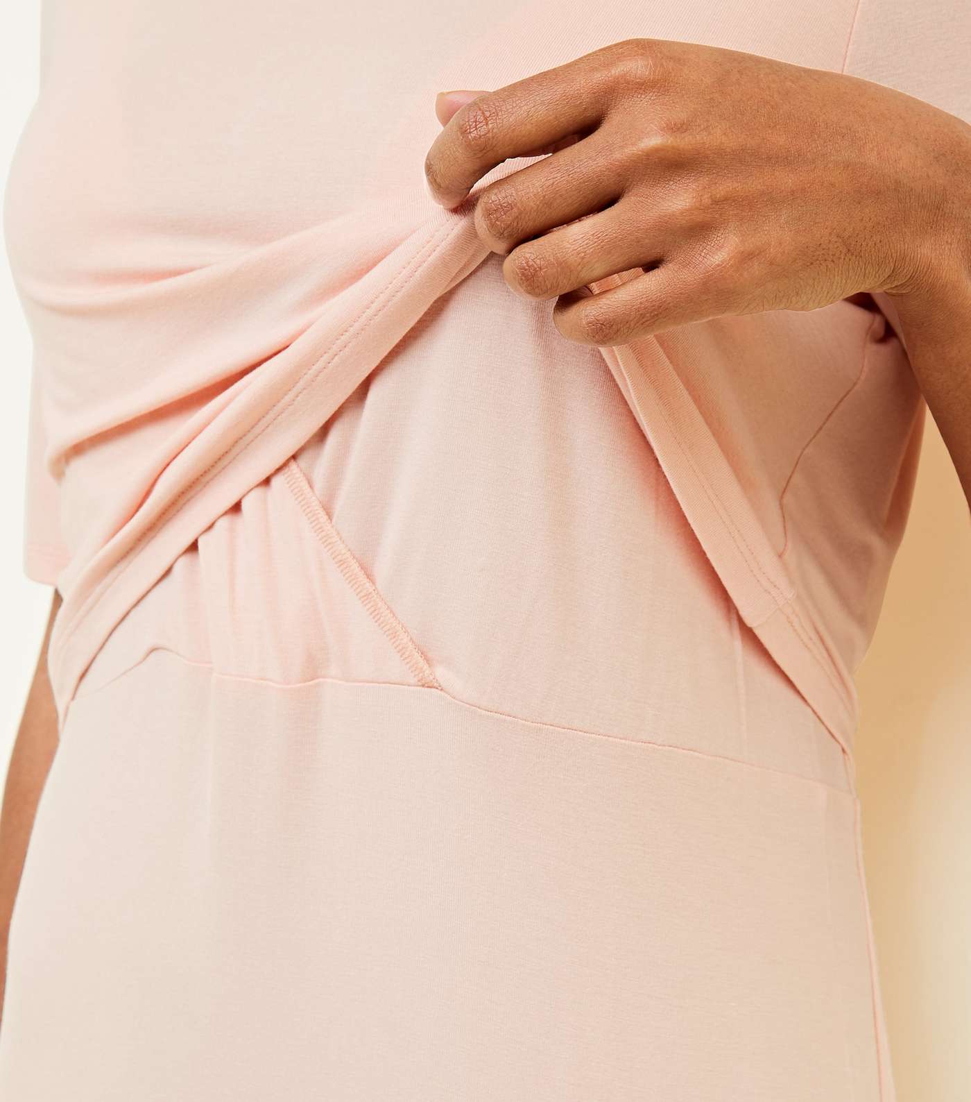 Maternity Pink Layered Nursing Dress Image 5