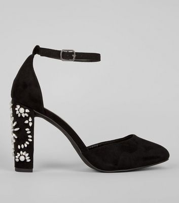 wide fit embellished heels