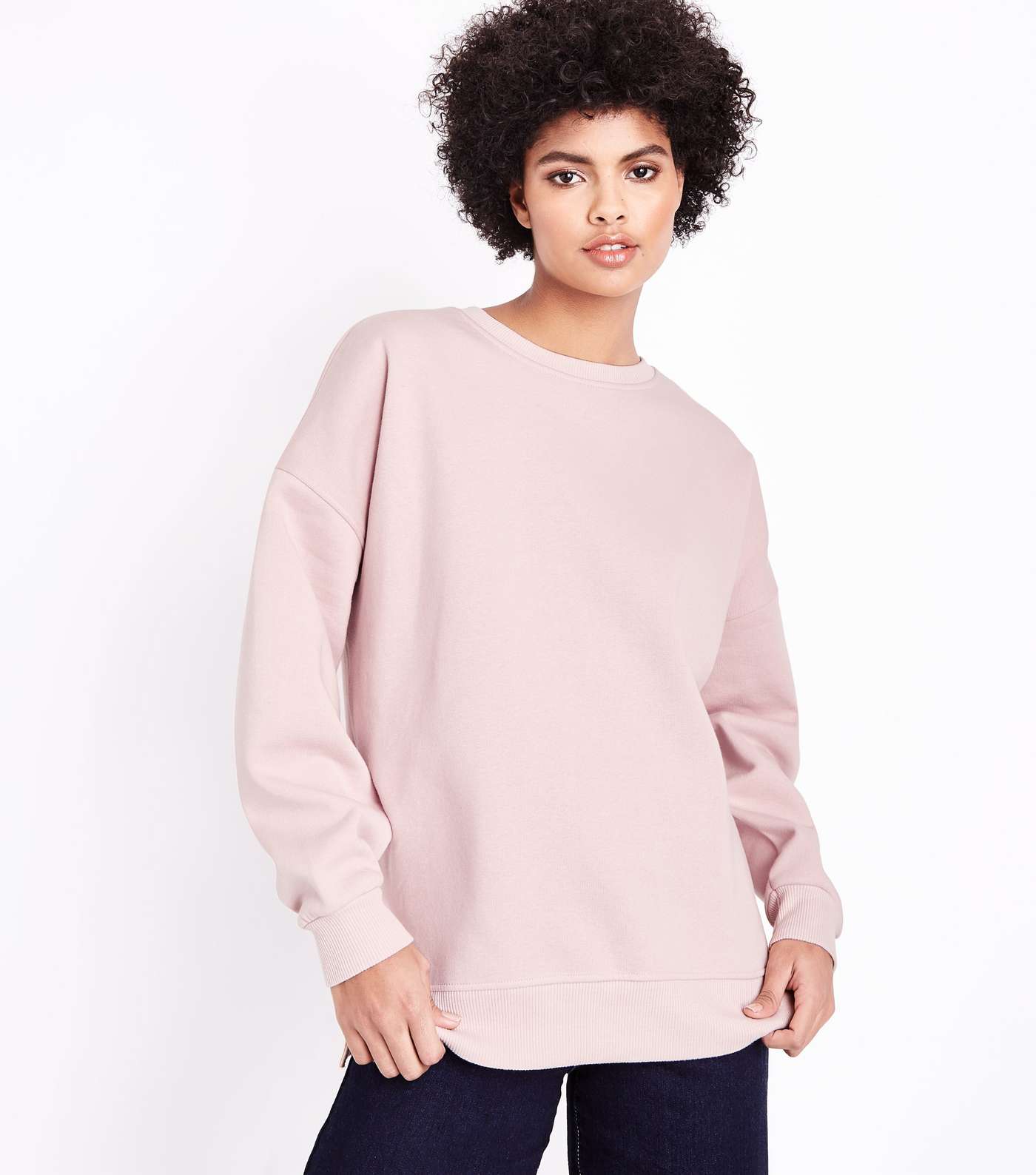 Shell Pink Slouchy Split Side Sweatshirt