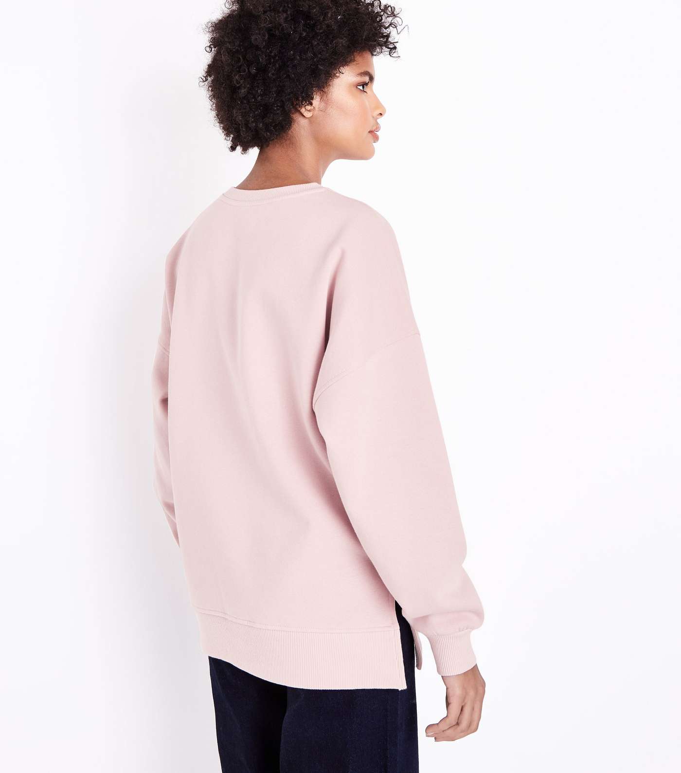 Shell Pink Slouchy Split Side Sweatshirt Image 3