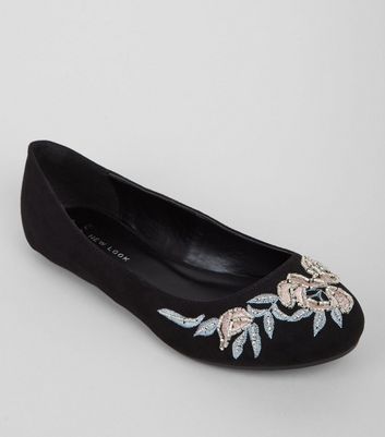 embroidered ballet pumps