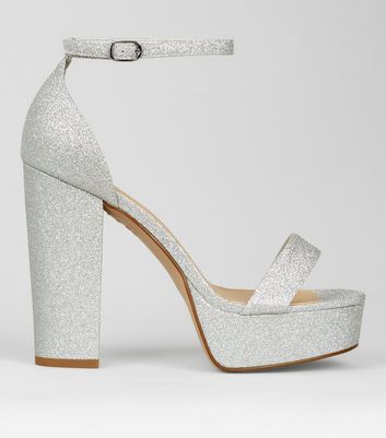 new look silver heels wide fit