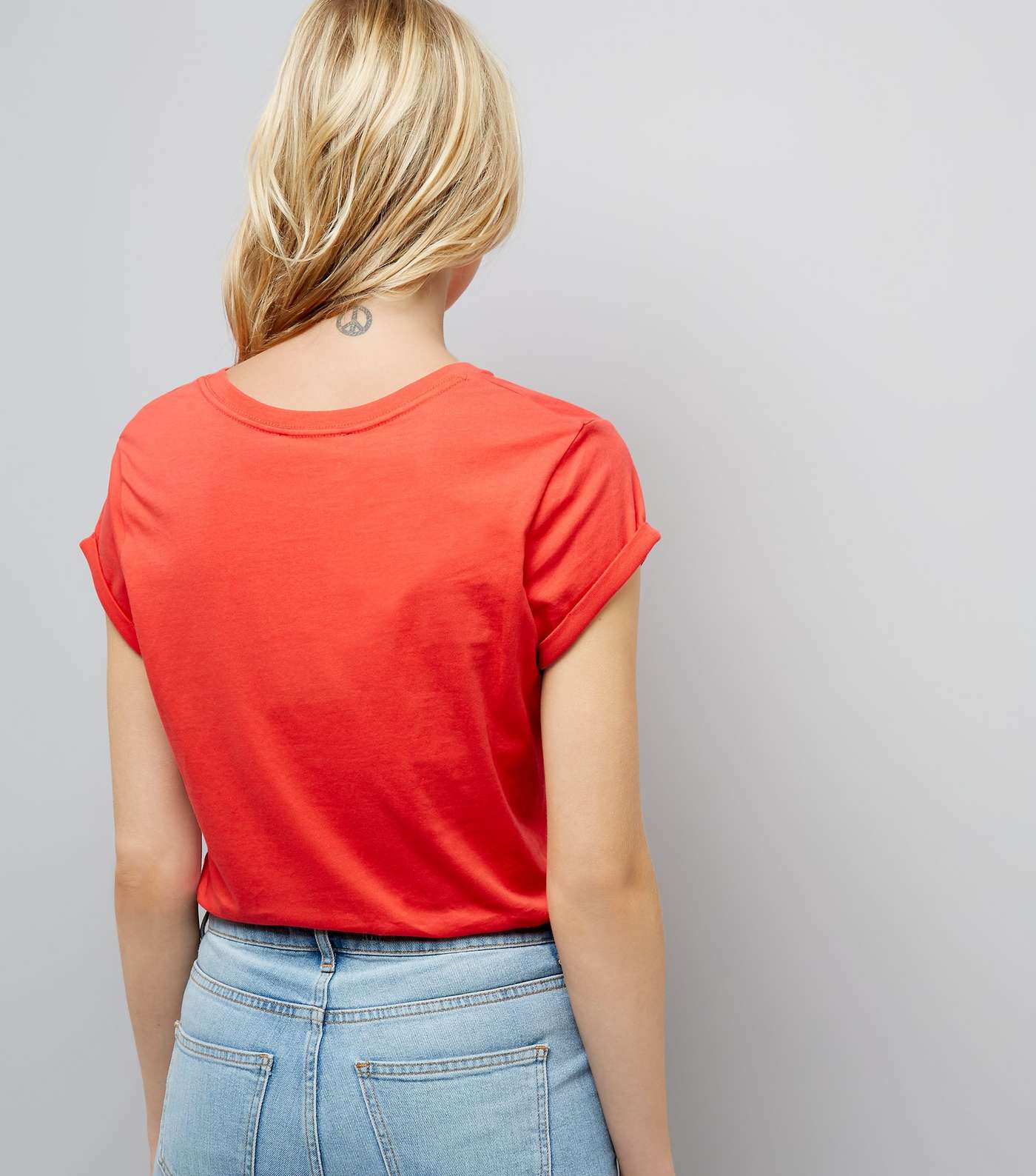 Tall Red Roll Sleeve T-Shirt Image 3