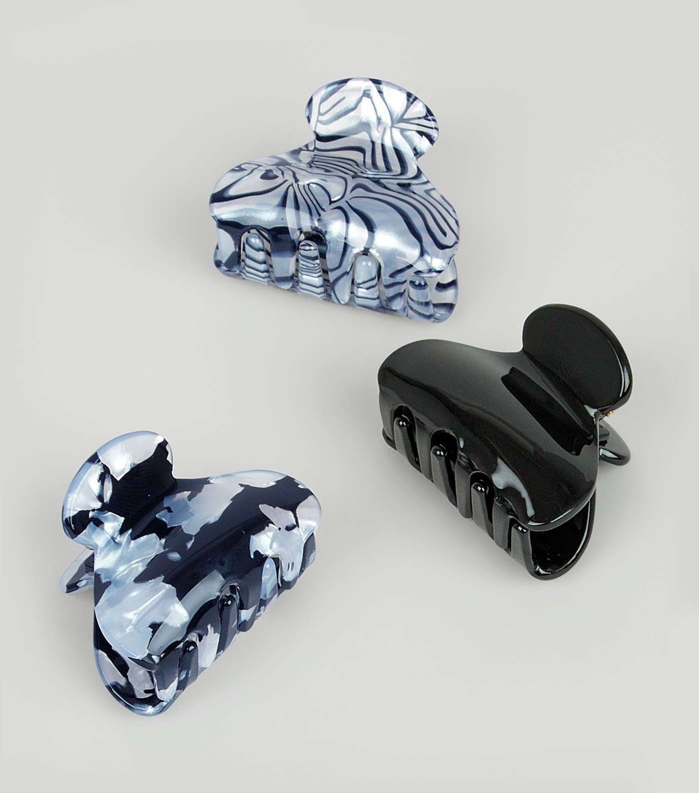 3 Pack Marble Effect Bulldog Clips