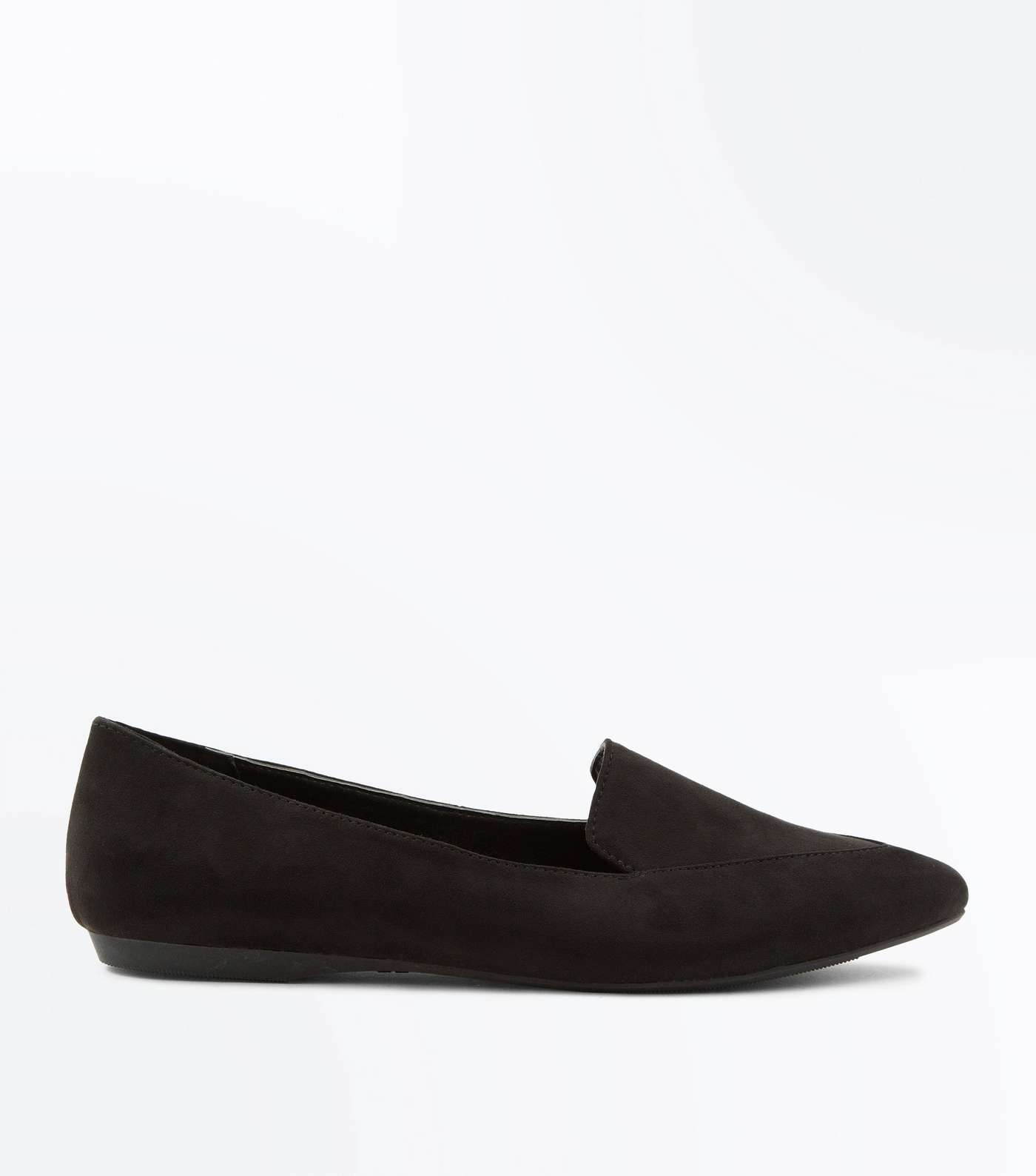 Black Suedette Pointed Loafers
