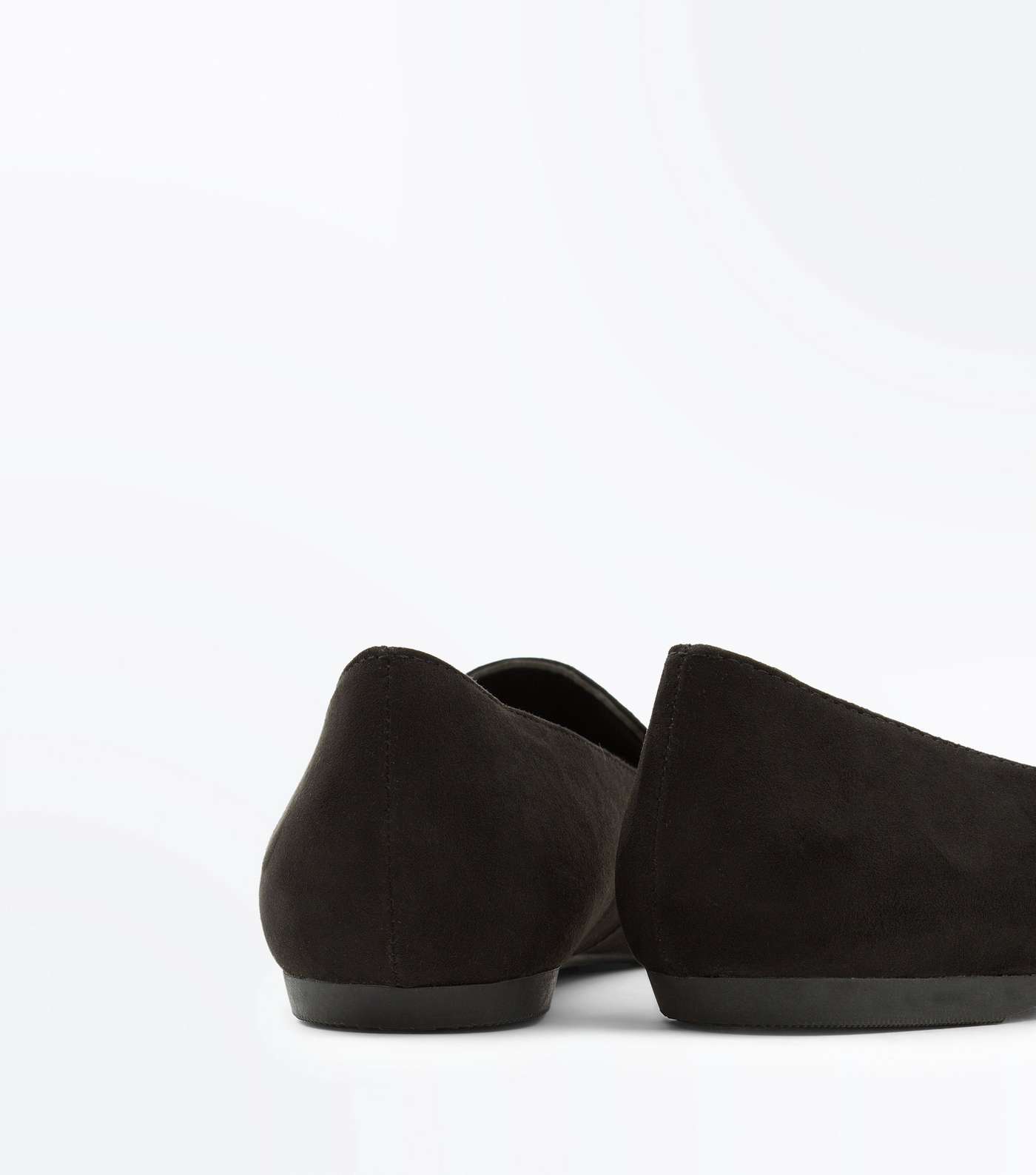 Black Suedette Pointed Loafers Image 5