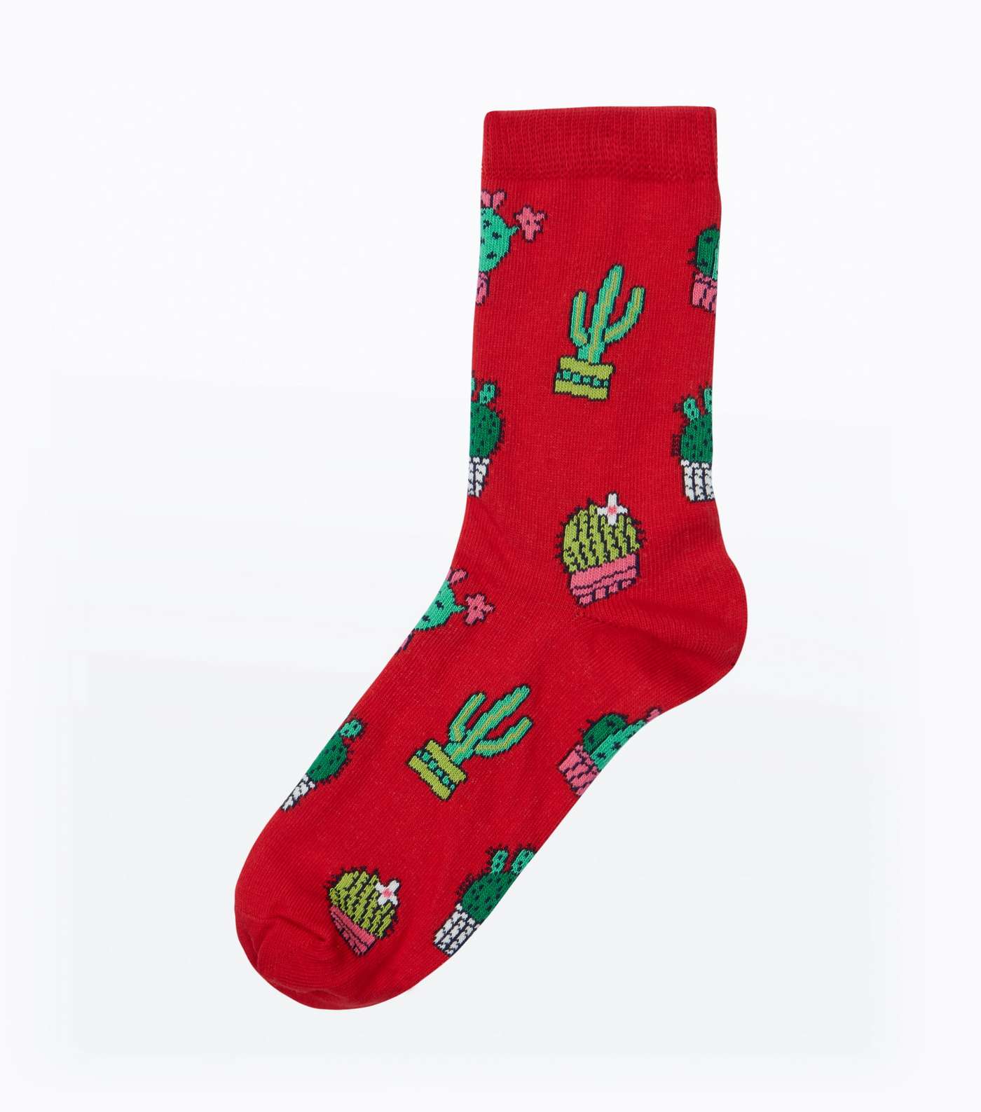 Red Cactus Pattern Socks