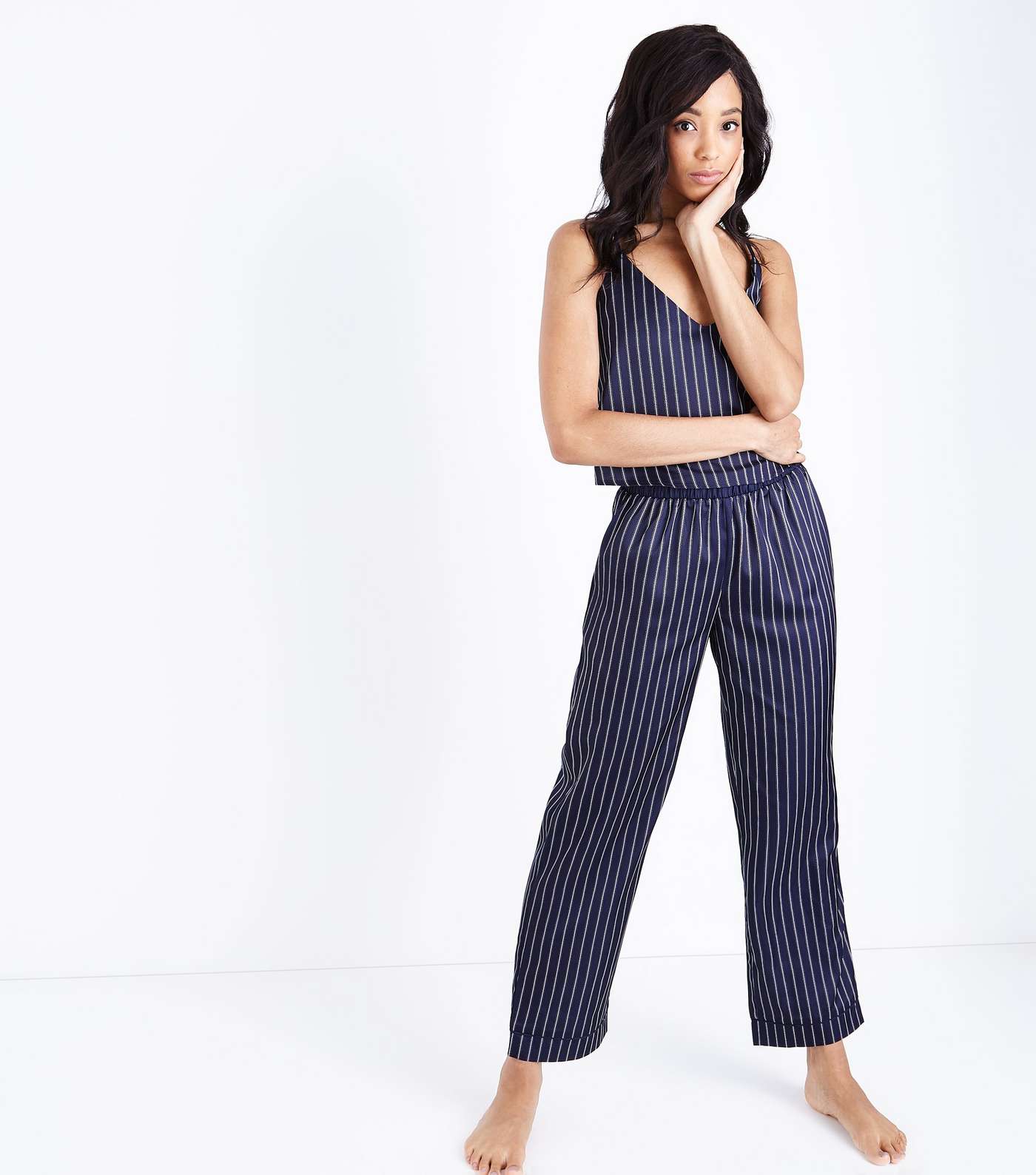 Blue Striped Pyjama Cami Image 2