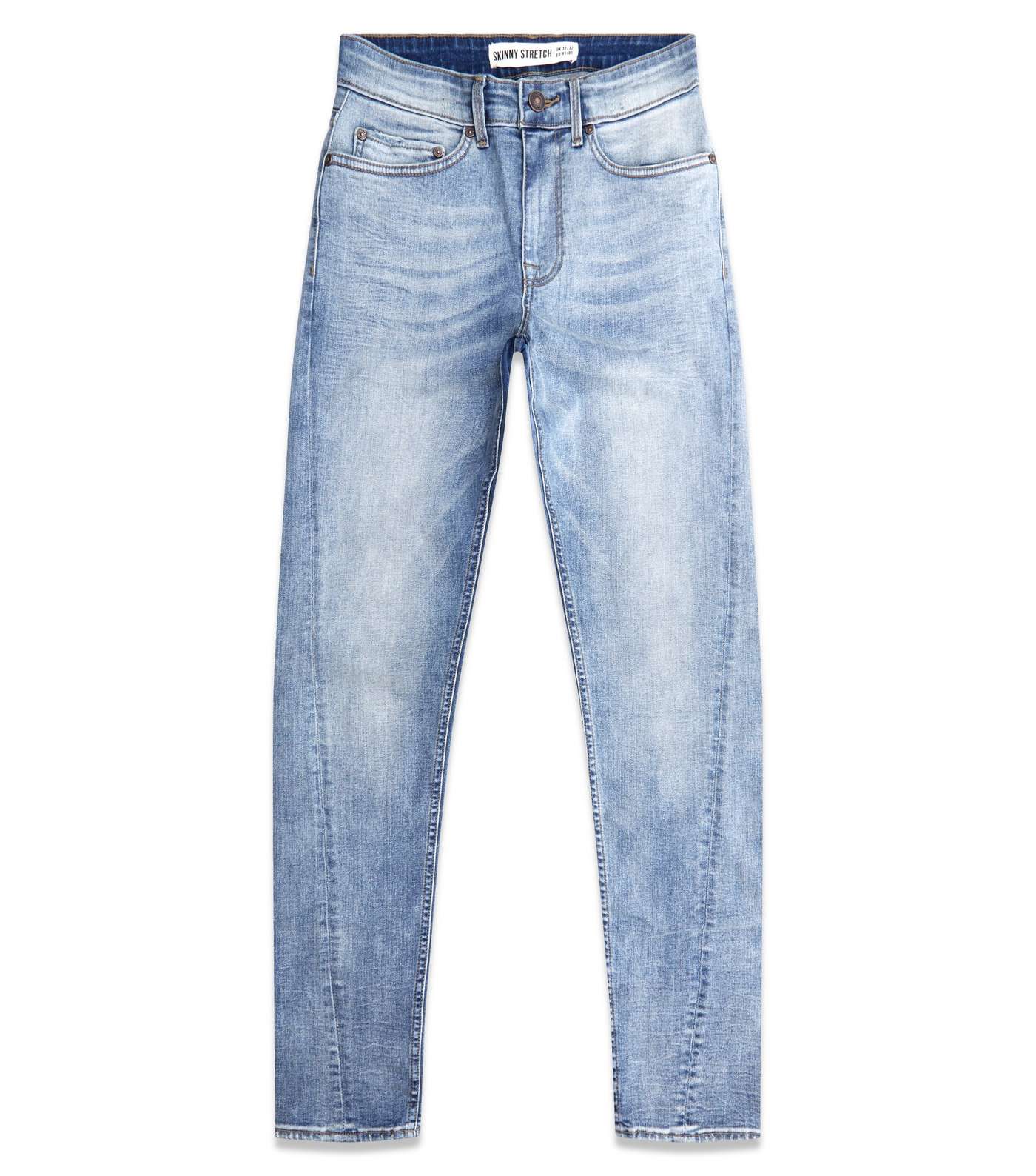 Blue Twisted Seam Skinny Stretch Jeans Image 4