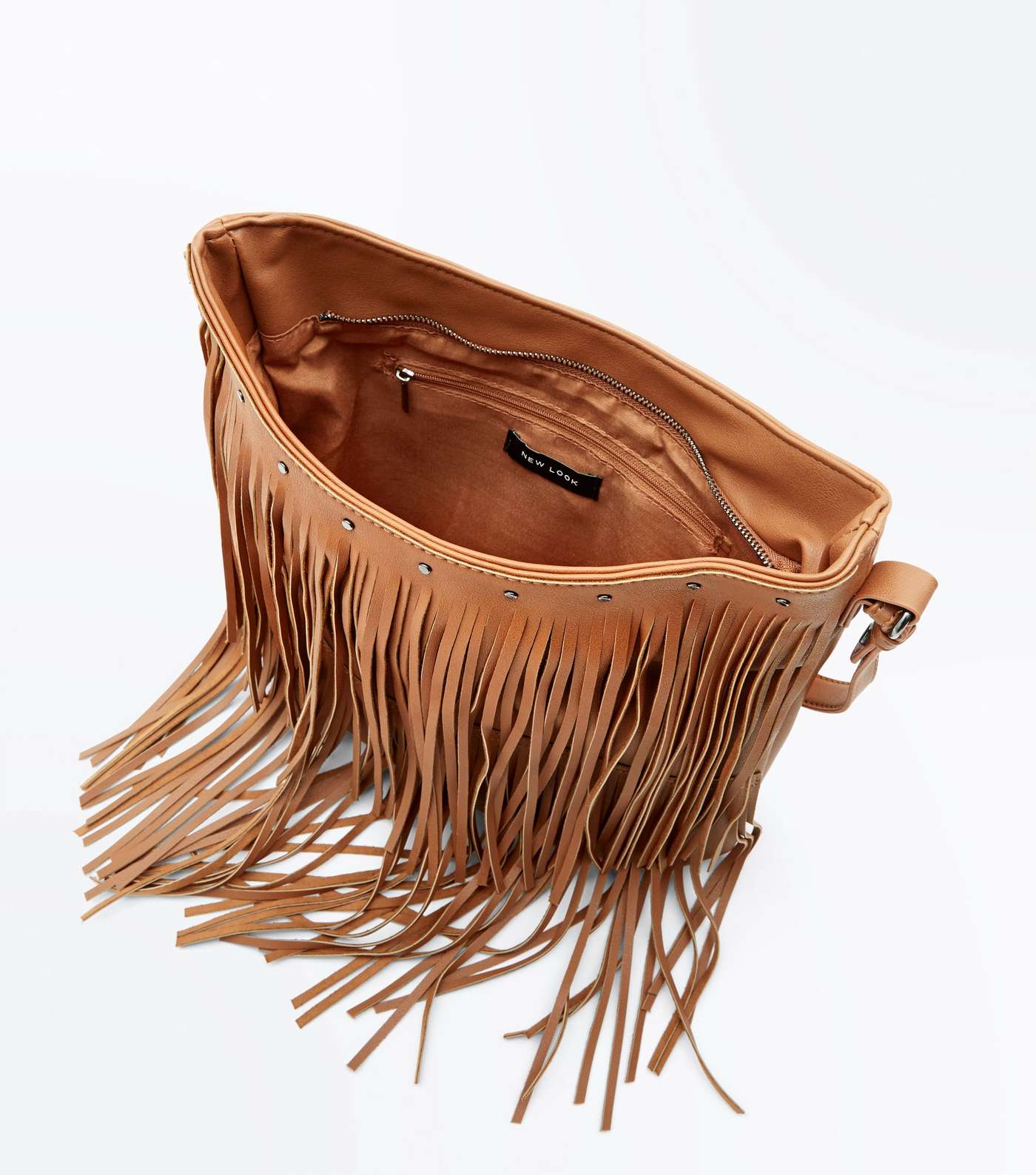 Tan Fringed Shoulder Bag Image 6