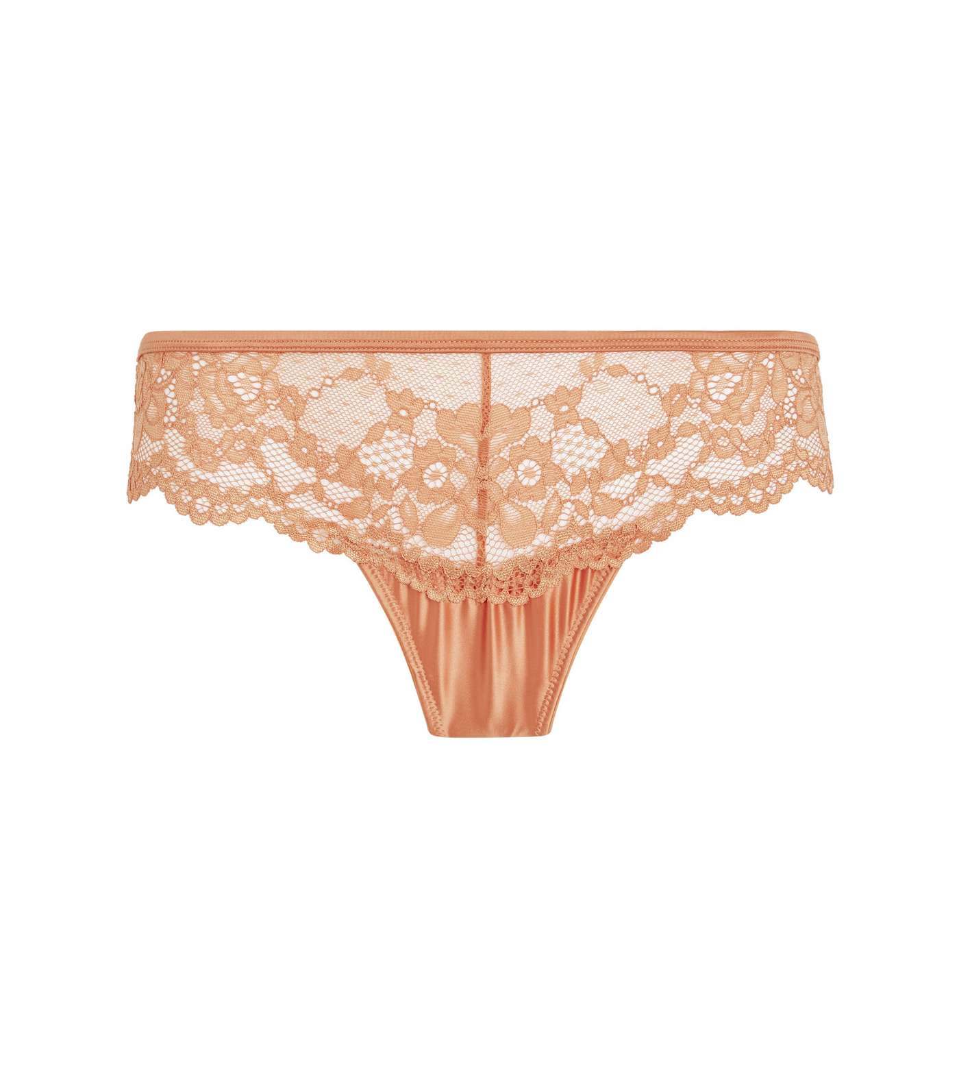 Orange Lace And Satin Thong Image 4