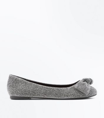 silver ballet pumps wide fit