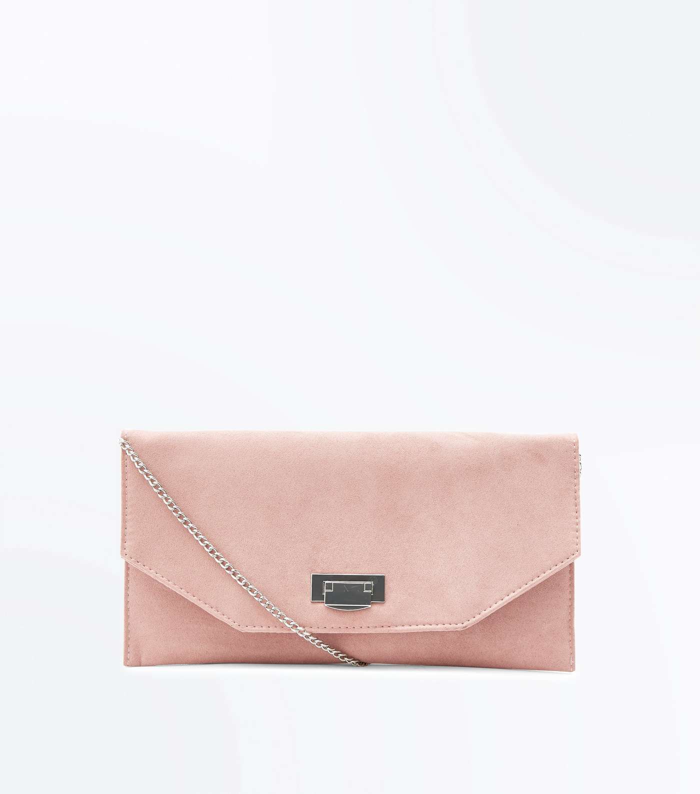 Nude Chain Strap Envelope Clutch Bag