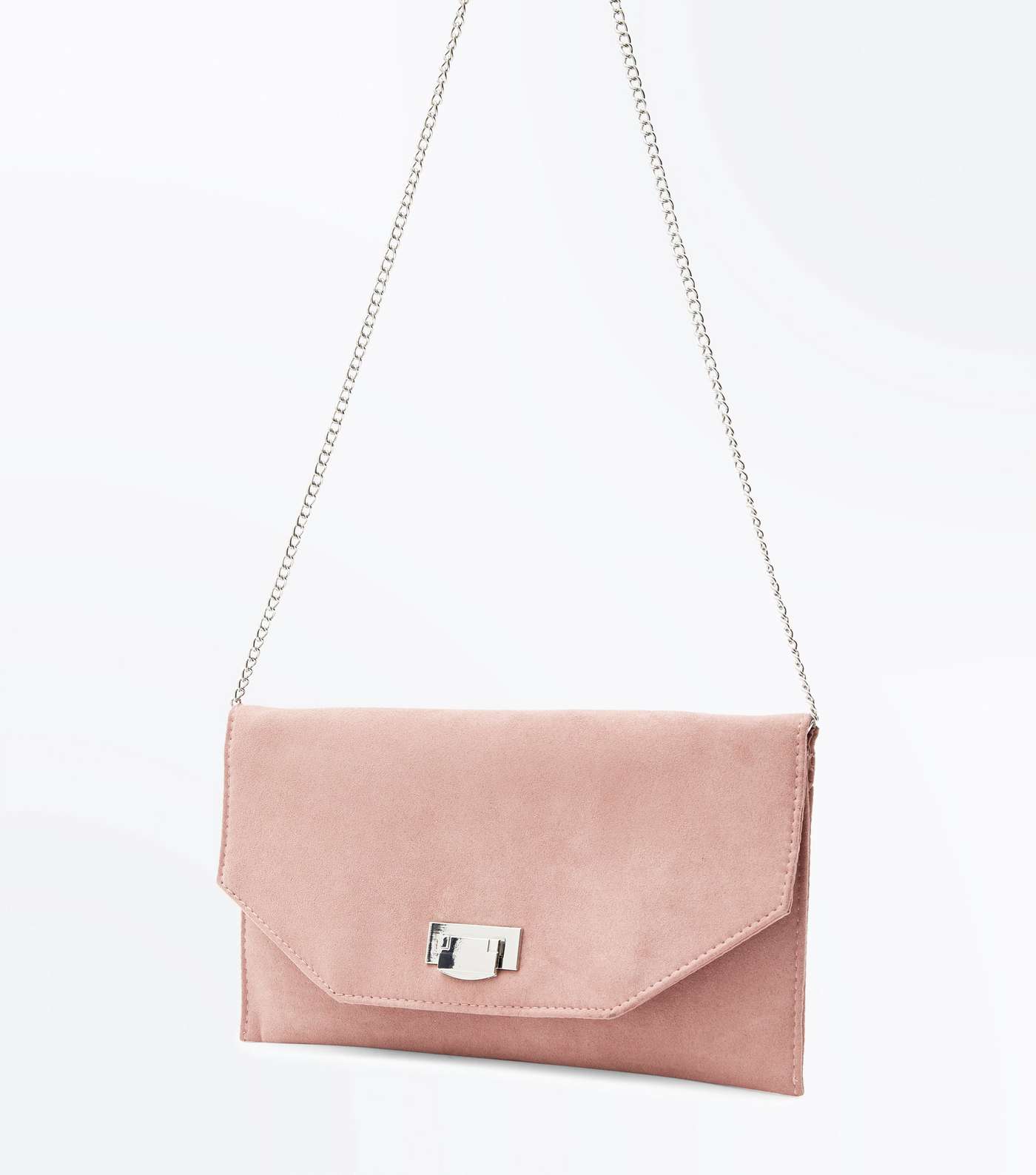Nude Chain Strap Envelope Clutch Bag Image 3