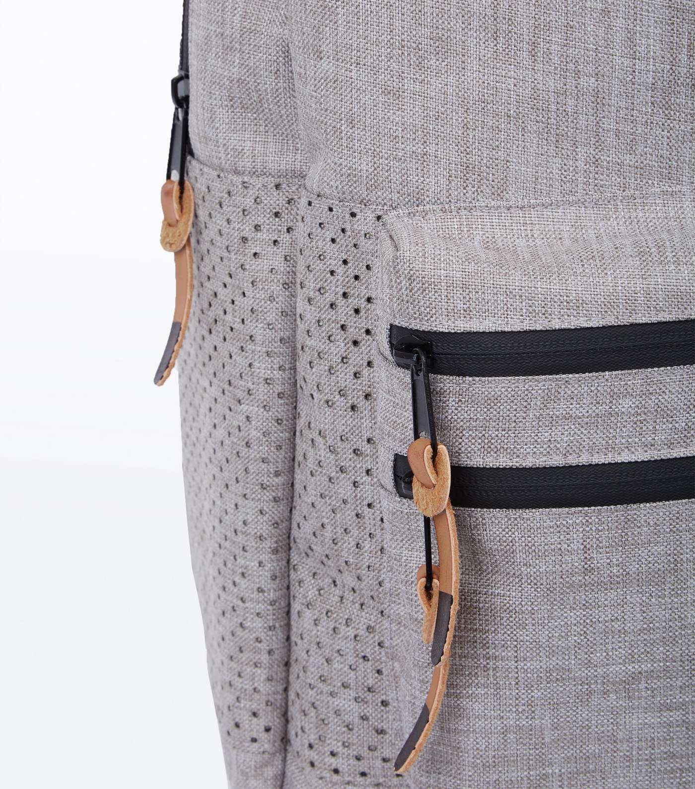 Pale Grey Perforated Side Backpack Image 4