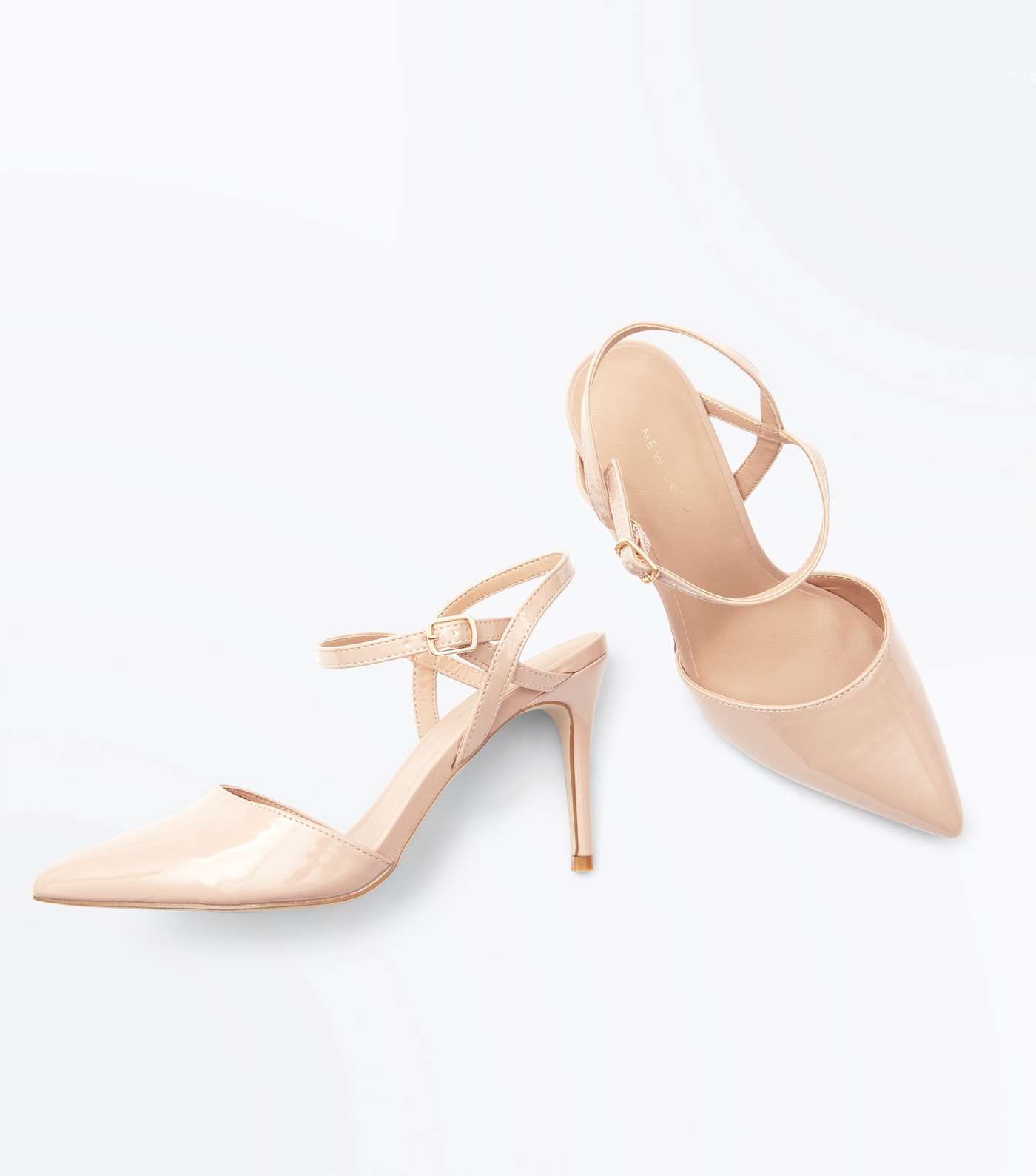 Nude Patent Ankle Strap Court Shoes Image 3